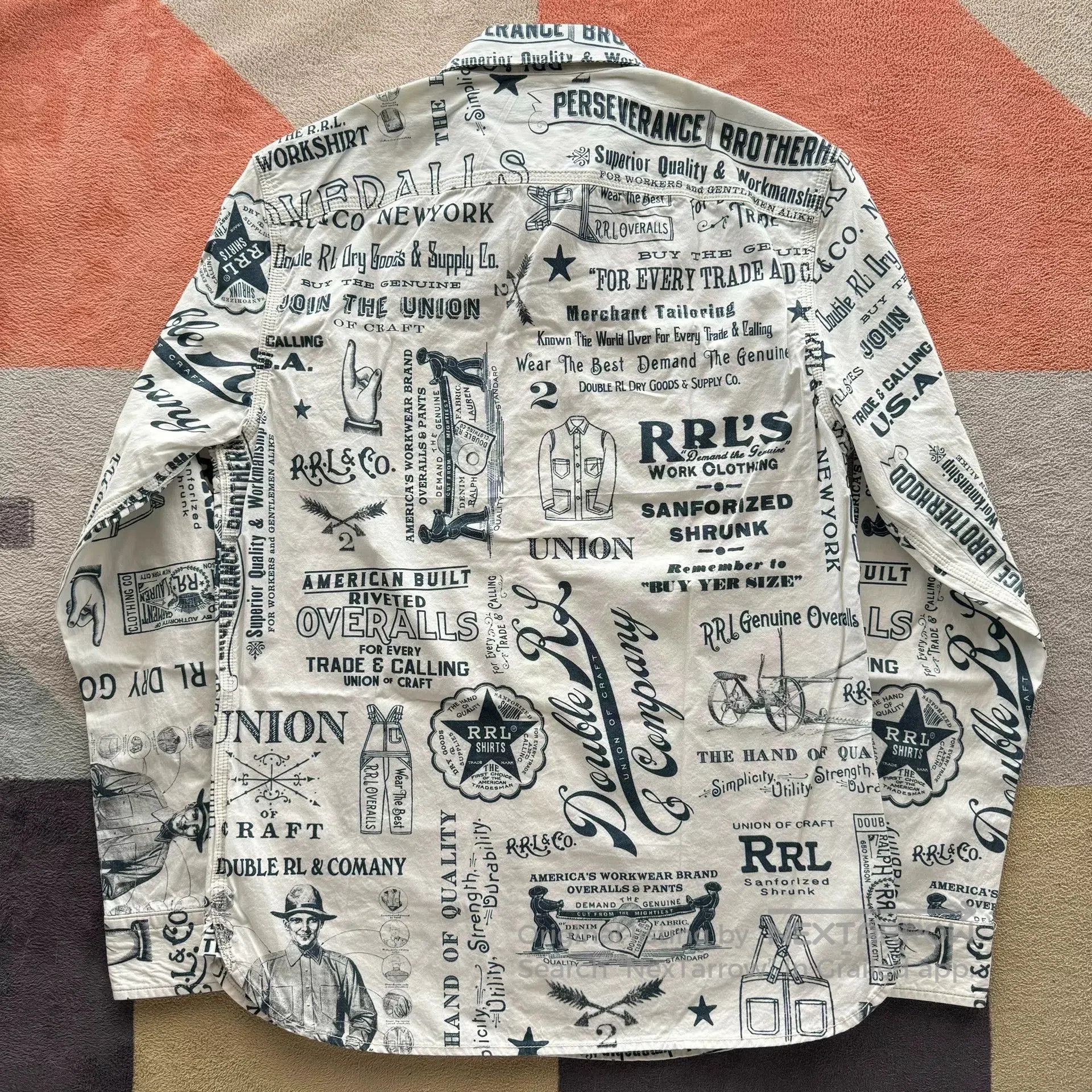 RRL Ralph Lauren RRL Vintage Print Work Shirt. Size US S / EU 44-46 / 1 - 7 Thumbnail