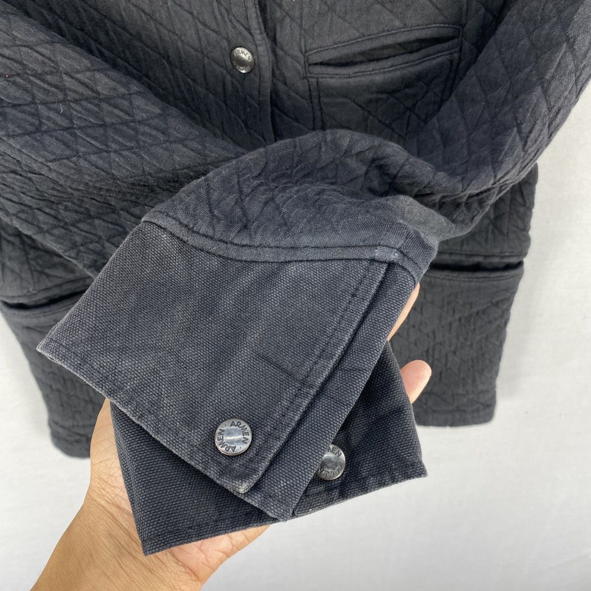 Designer Vintage Workwear Armen Made In France Quilted Jacket. Size XXS / US 00 / IT 34 - 10 Thumbnail