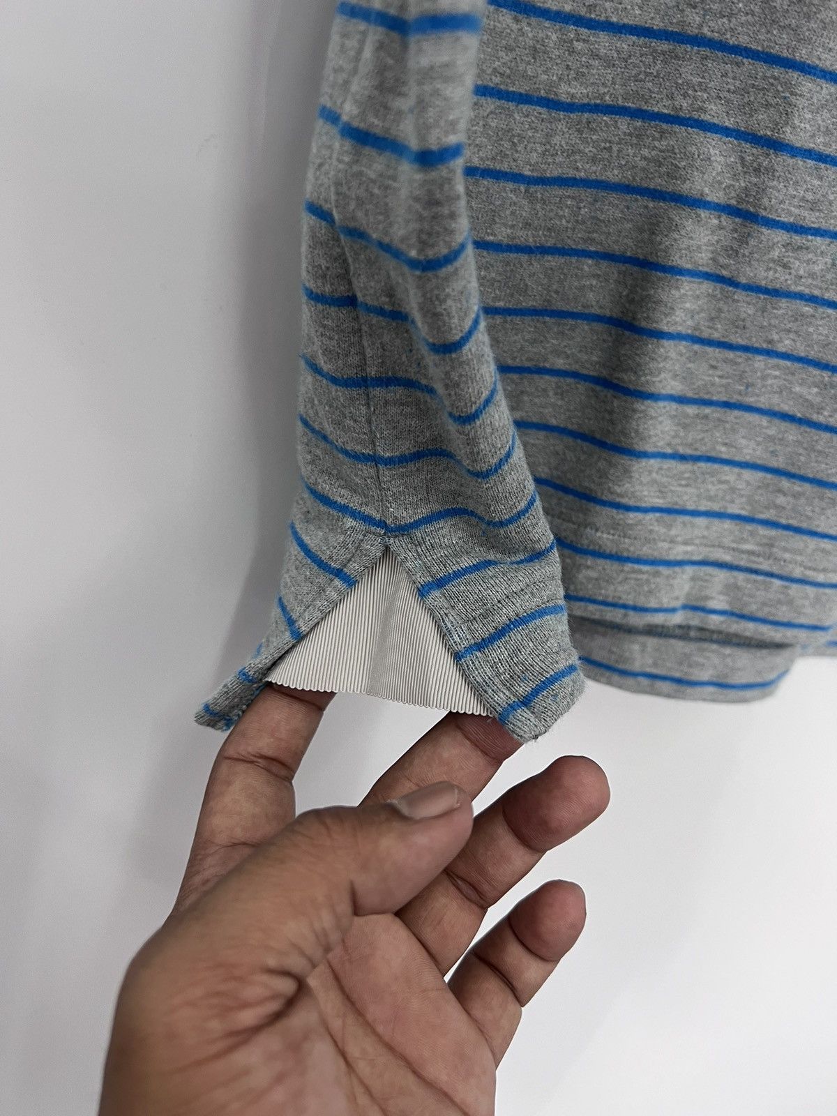 Sacai 🔥 Striped Shortsleeves sweatshirt Size US XS / EU 42 / 0 - 7 Thumbnail