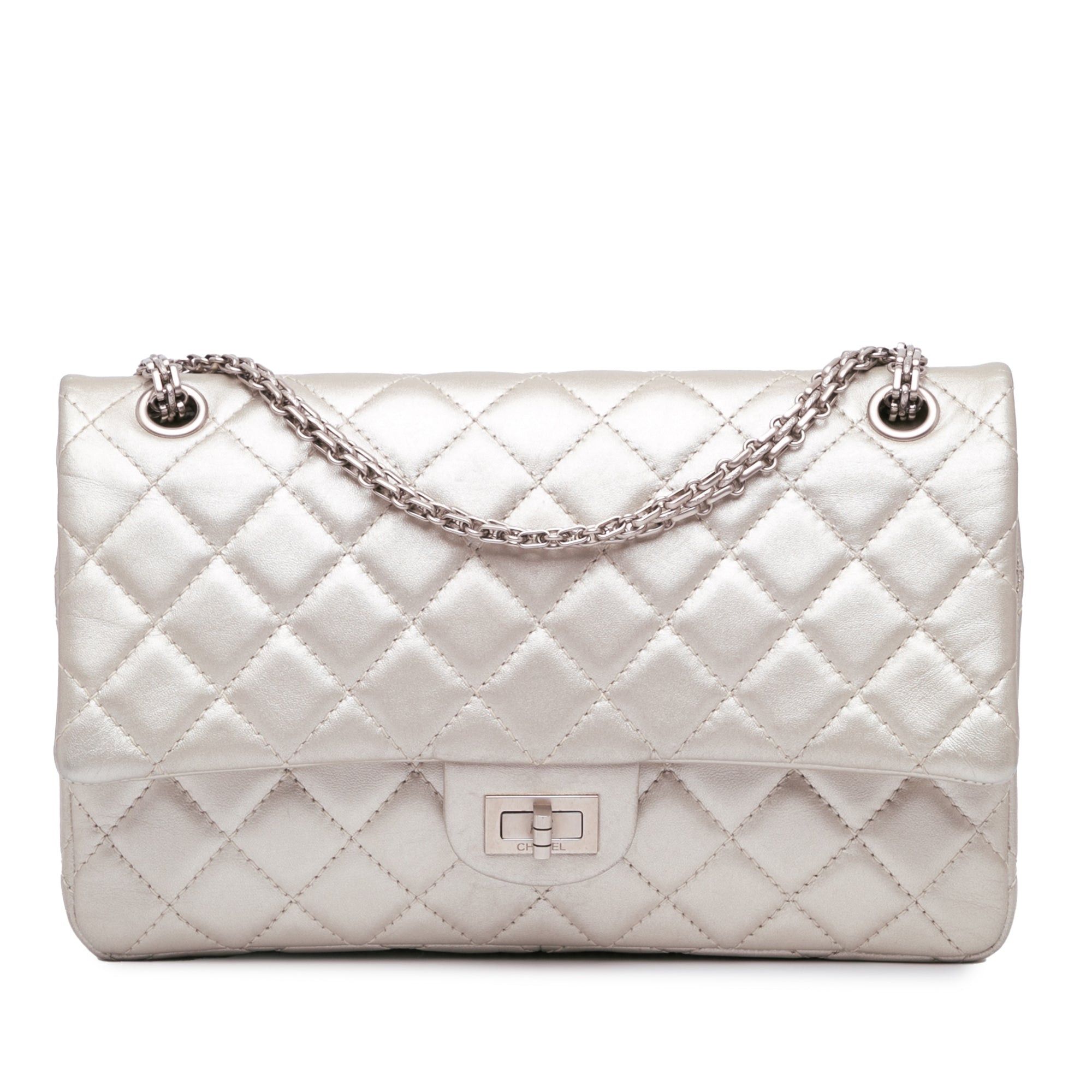 Chanel Chanel Reissue 2.55 Aged Calfskin Double Flap 226 Silver Size ONE SIZE - 1 Thumbnail