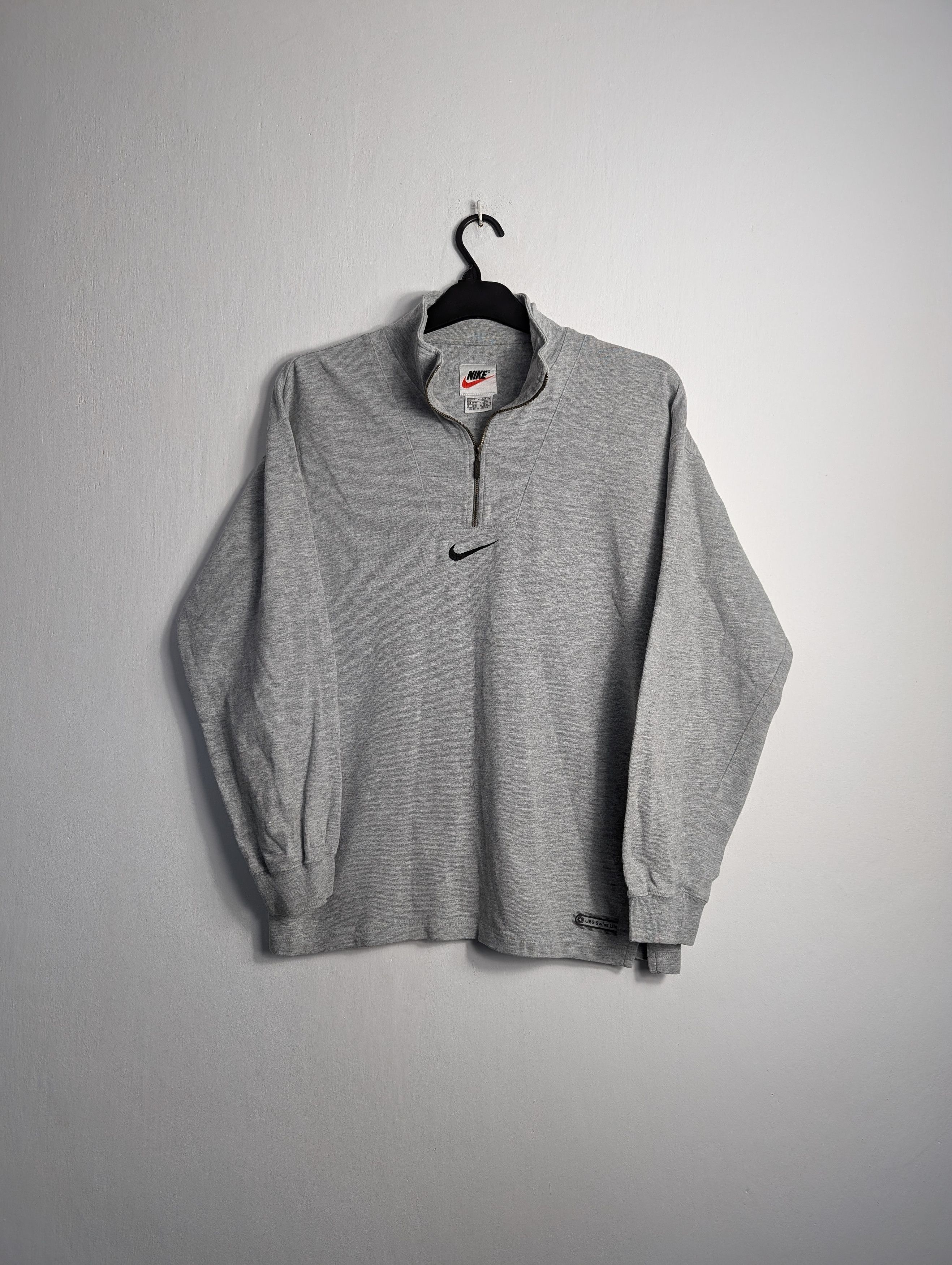 Vintage Nike 90s Gray Pullover Half Zip Sweatshirt
