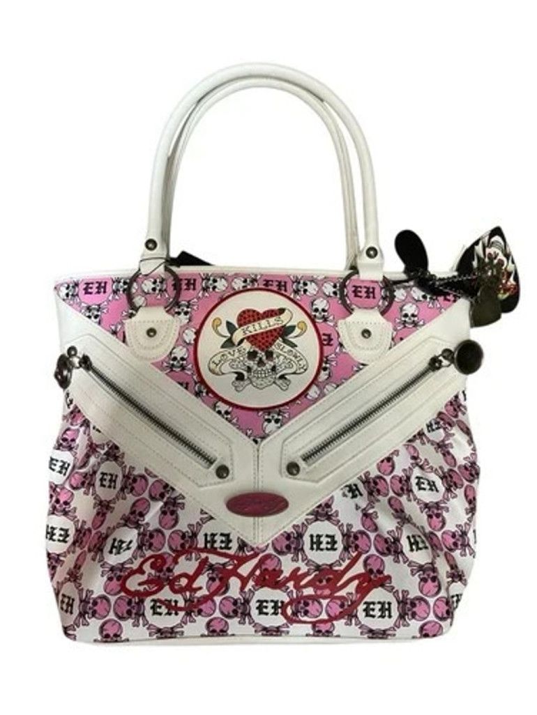 Ed Hardy E Hardy Love Kills Slowly Skull Tatoos Shoulder Tato Bag M Size ONE SIZE - 1 Thumbnail