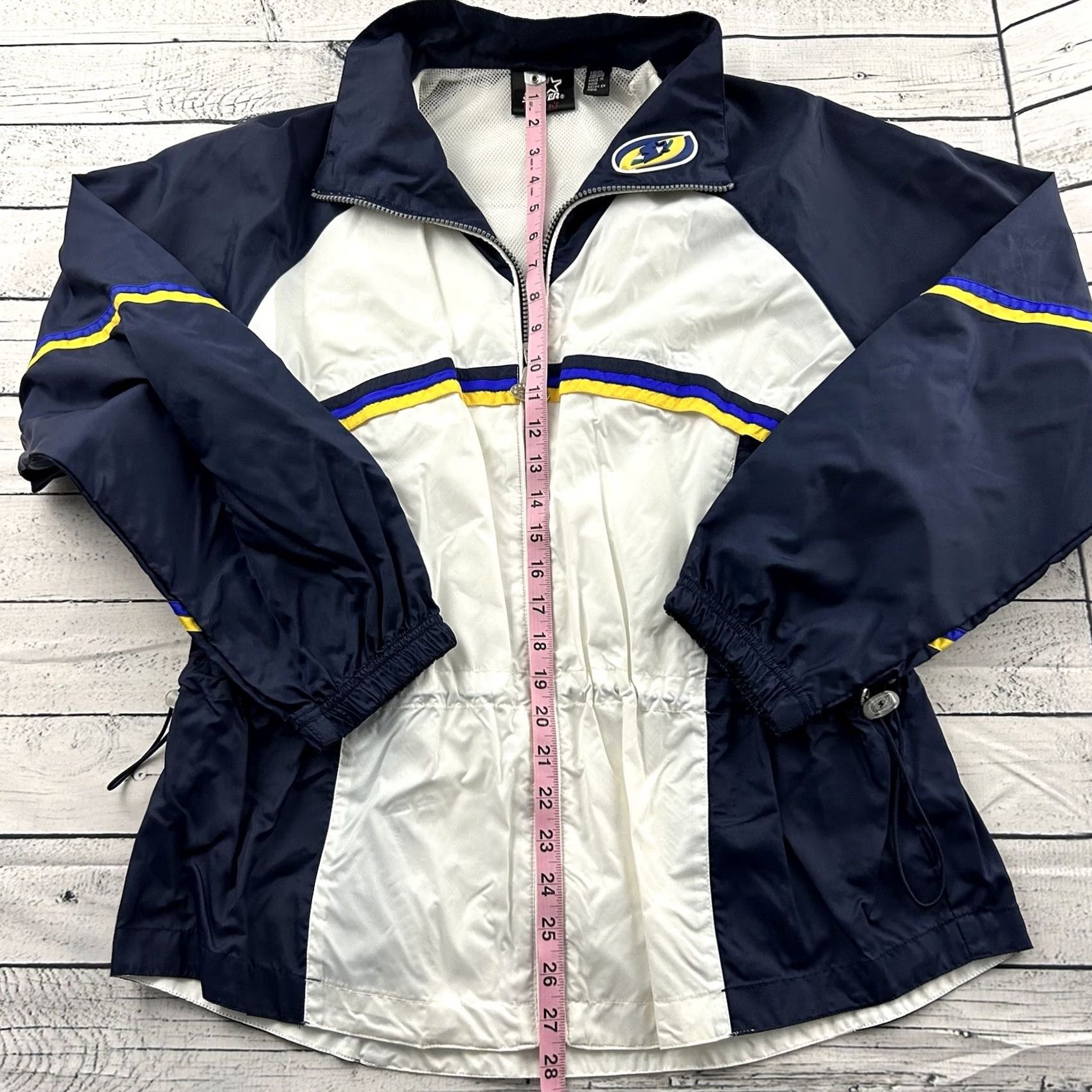 Starter VINTAGE Starter Full Zip Lined Track Jacket Women's M White Blue Yellow Shirt Track Jacket Womens M White Blue Yellow Size M / US 6-8 / IT 42-44 - 6 Thumbnail