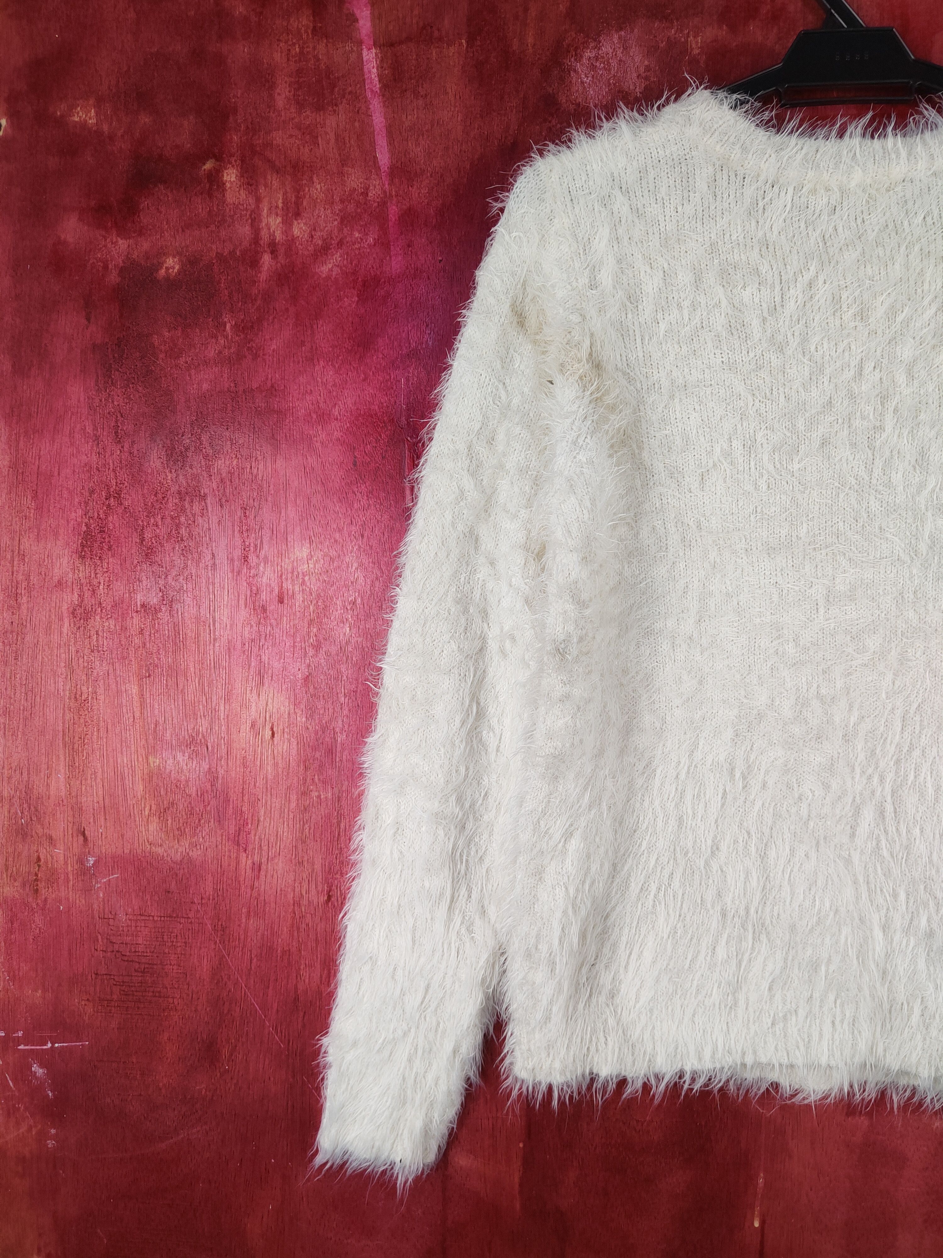 Japanese Brand Avai Avantgarde Cream Shag Shaggy Fur Mohair Knitwear #S2105 Size M / US 6-8 / IT 42-44 - 8 Thumbnail