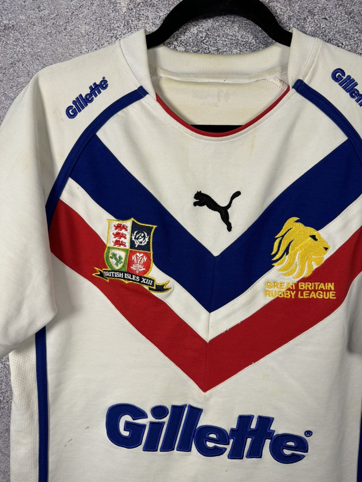 Puma × Vintage GREAT BRITAIN RUGBY LEAGUE BRITISH ISLES 2007 rugby JERSEY Size US S / EU 44-46 / 1 - 5 Thumbnail