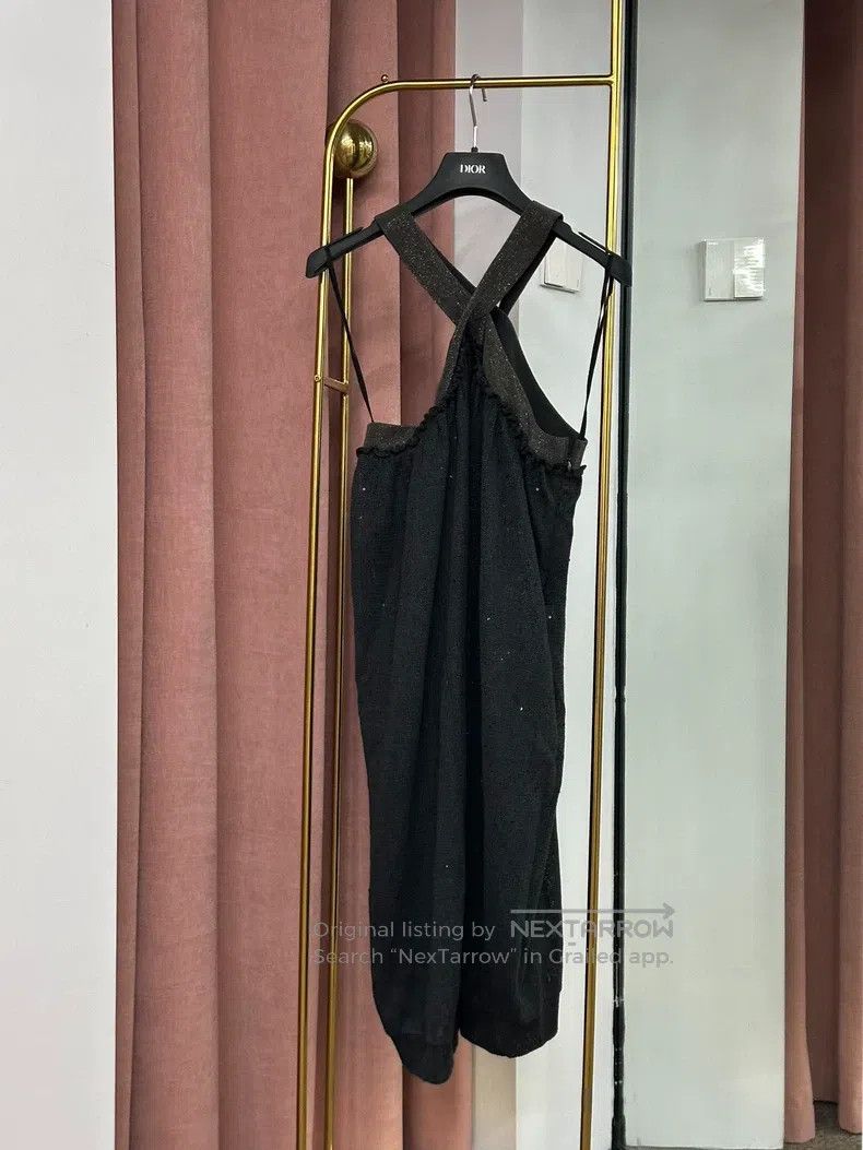 Brunello Cucinelli Brunello Cucinelli Gray Strapless Beaded Cross-Back Dress Size M / US 6-8 / IT 42-44 - 1 Thumbnail