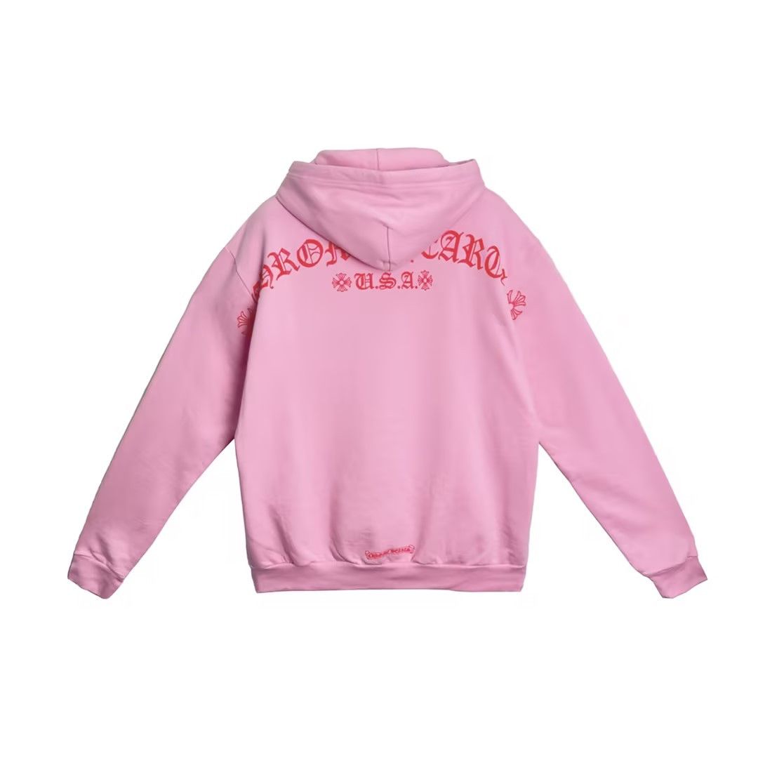 Chrome Hearts Chrome Hearts USA Script Logo Pink Pullover Hoodie Size L / US 10 / IT 46 - 2 Thumbnail