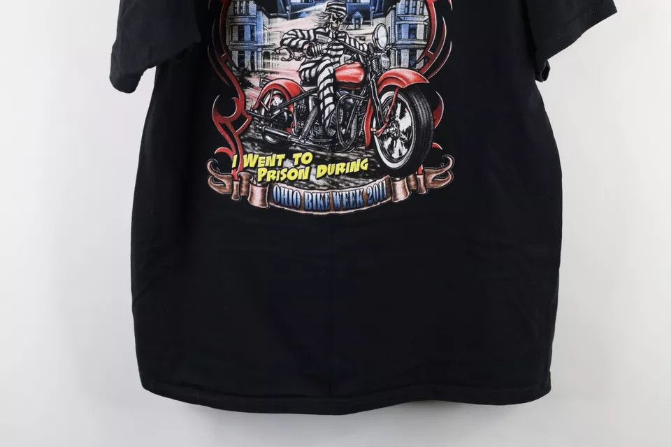 Vintage Vintage Y2K Mansfield Bike Week Skeleton Motorcycle T-Shirt Size US XL / EU 56 / 4 - 13 Thumbnail