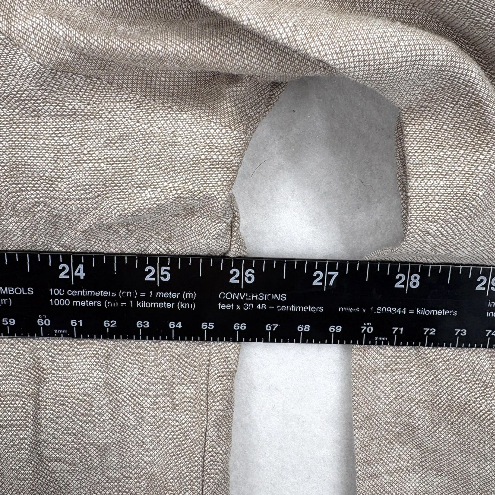 Stafford Stafford Shirt Mens XL Beige Cotton Linen Long Sleeve Button Front Casual Preppy Size US XL / EU 56 / 4 - 7 Thumbnail
