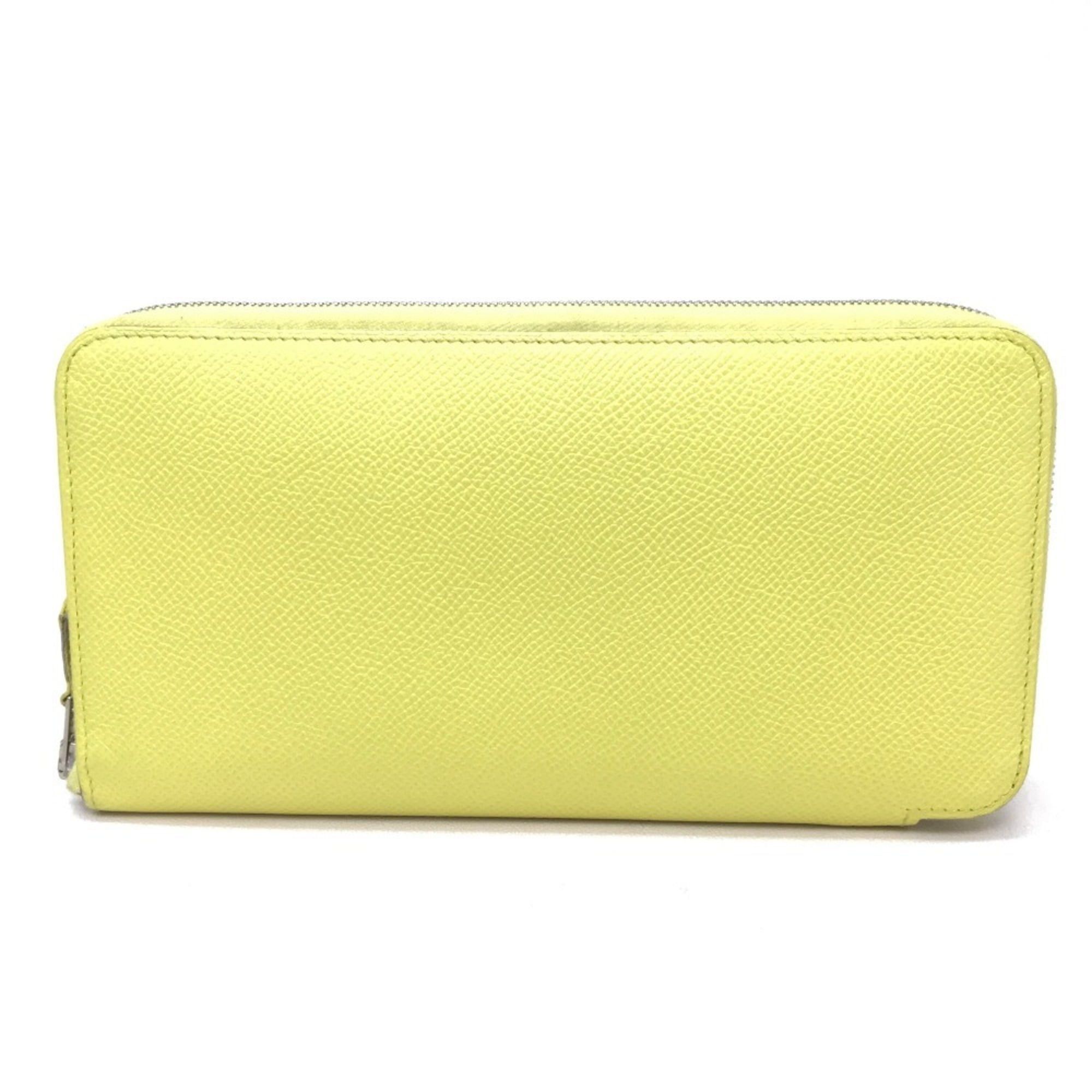 Hermes HERMES Silkin Azap Long Round Zip Wallet, Epsom Silk, Women's, Souffle, Yellow Size ONE SIZE - 1 Thumbnail