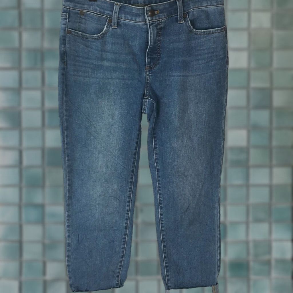 Talbots Talbots Jeans Flawless Slim Leg Cuffed Blue Ankle Capri Denim Womens 6 32x24 Size 28" / US 6 / IT 42 - 1 Thumbnail