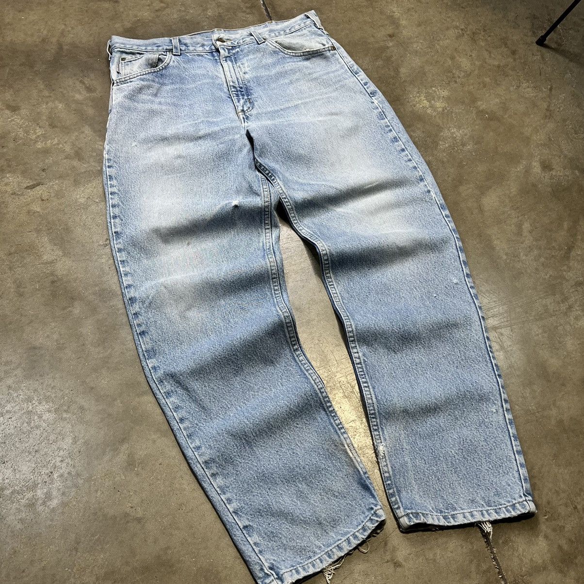 Carhartt × Vintage Vintage Y2K 90s Carhartt Distressed Workwear Carpenter Jeans Size US 36 / EU 52 - 2 Thumbnail