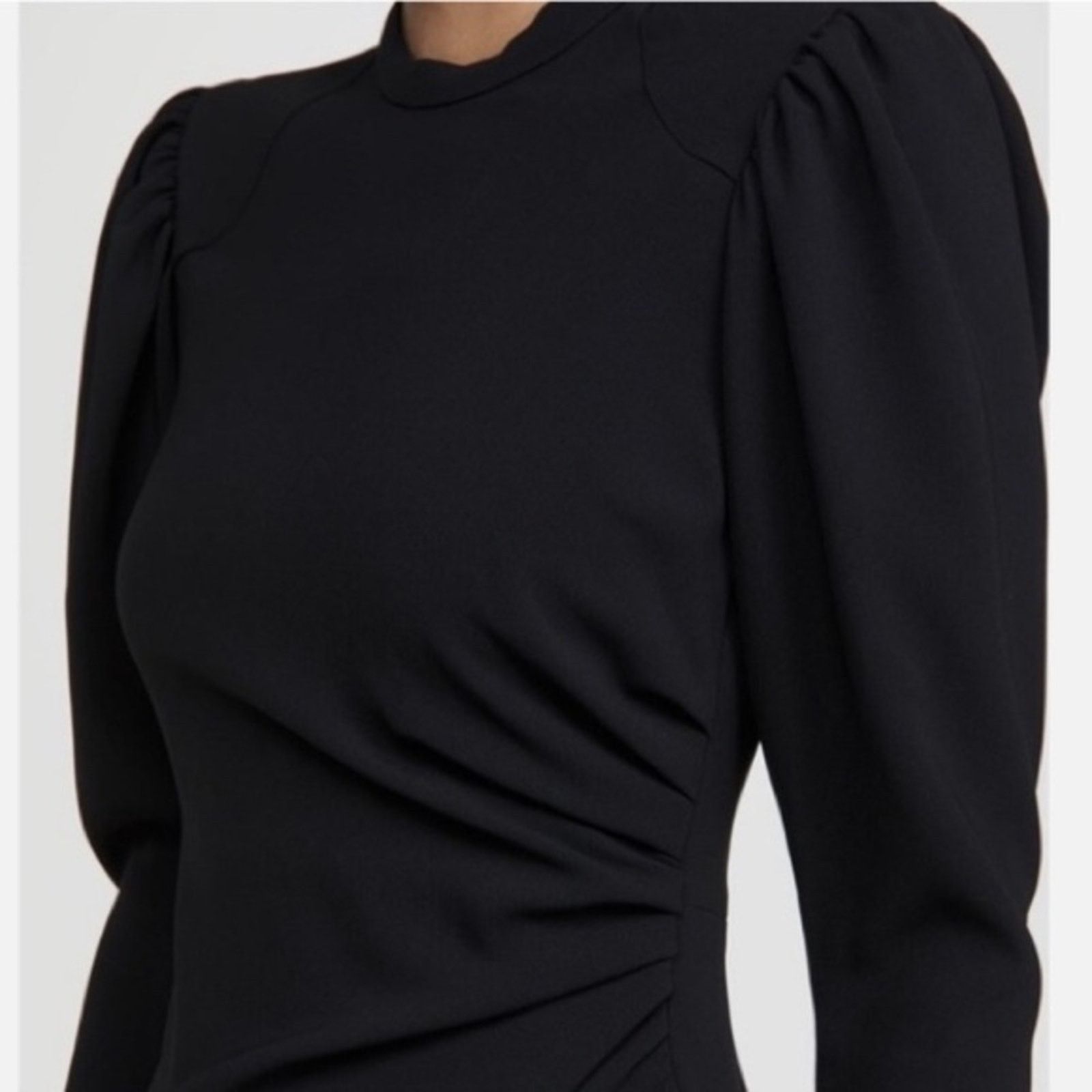 A.L.C. A.L.C. ALC Meline $625 Black Puff Sleeve Midi Dress 12 Size XL / US 12-14 / IT 48-50 - 4 Thumbnail