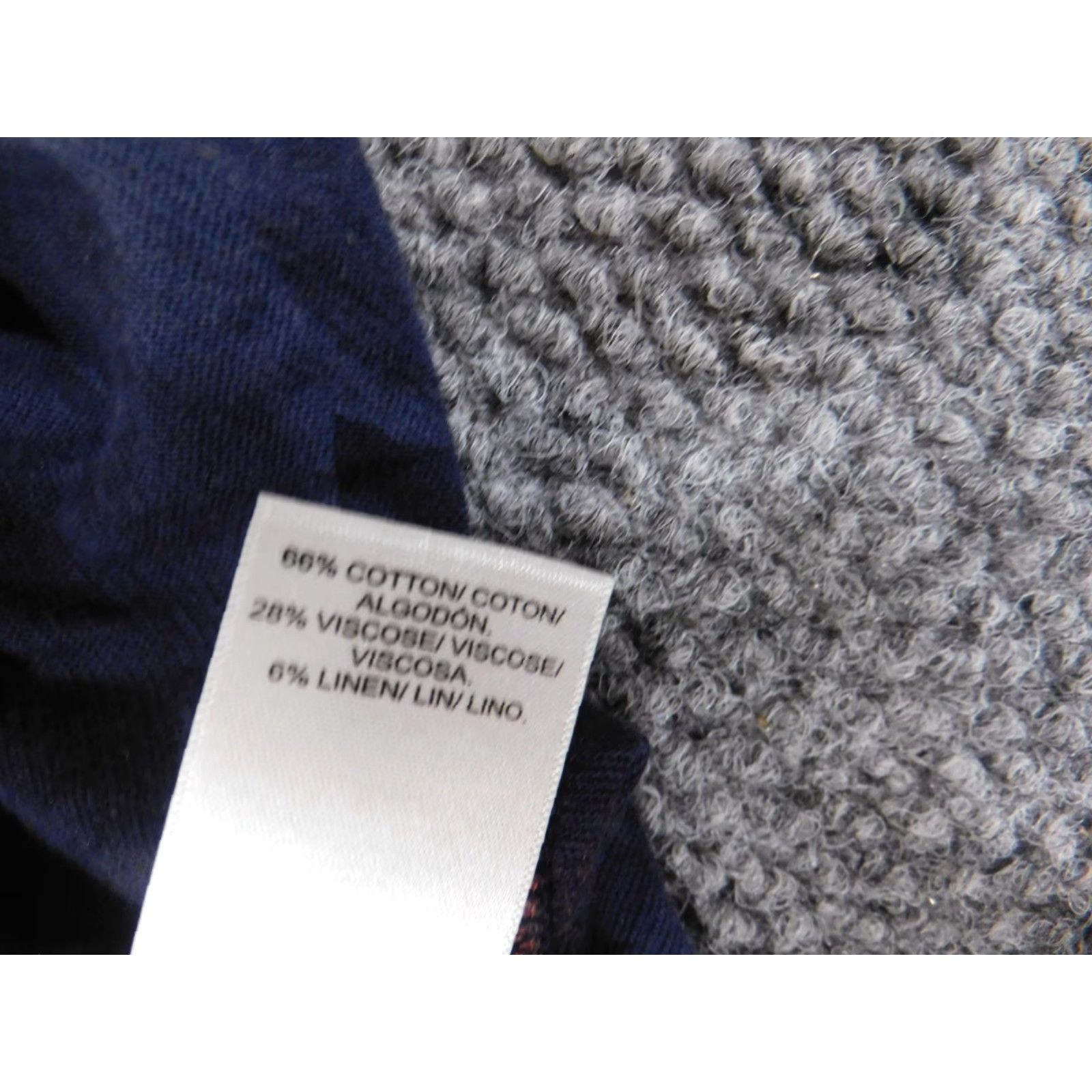 Lucky Brand Lucky Brand Blue Geometric Knit Pullover Cotton Linen Viscose Women Blouse Short Sleeve Round Neck Casual S Small Womens Regular Stretch Size S / US 4 / IT 40 - 6 Thumbnail