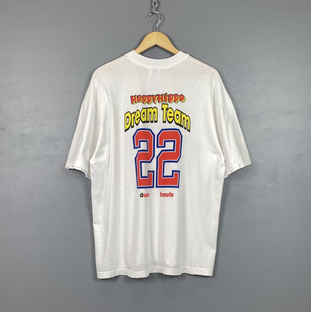 Vintage Vintage Happy Hippo Ferrero 1999 Art T-Shirt Hanes White Top Size US XL / EU 56 / 4 - 8 Thumbnail