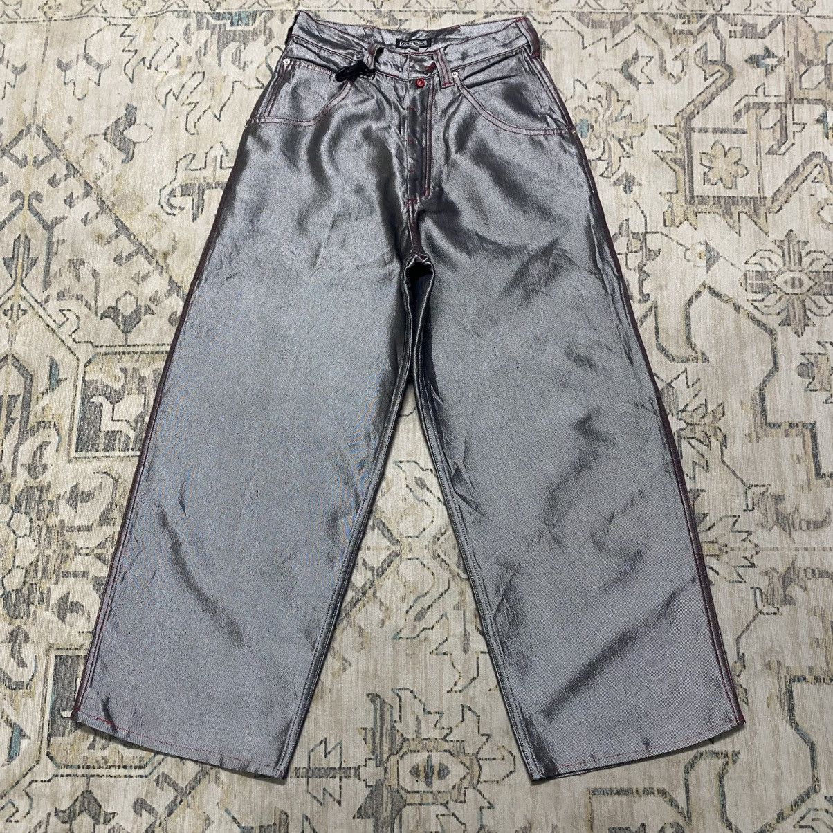 Japanese Brand Vintage Amore Puro Silver Metallic Wide Leg Baggy Jeans Size US 28 / EU 44 - 20 Thumbnail