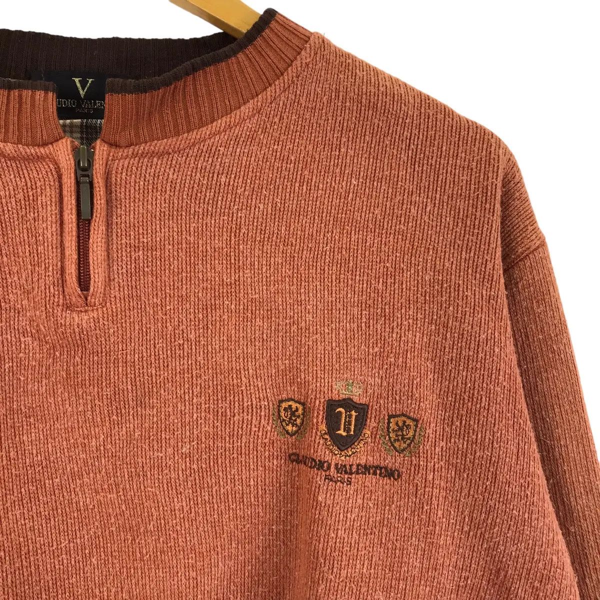 Vintage Vtg 90’ CLAUDIO VALENTINO PARIS Henley Made In Japan sweater Size M / US 6-8 / IT 42-44 - 2 Thumbnail