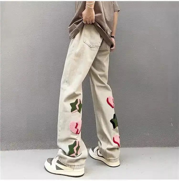 Japanese Brand Retro straight leg embroidered jeans Size US 32 / EU 48 - 5 Thumbnail