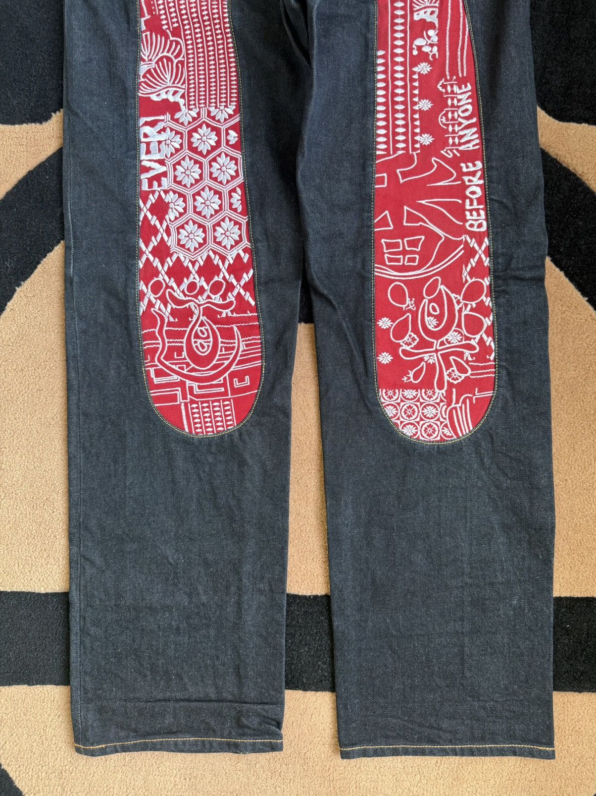 Evisu EVISU red daicock style denim jeans！size：32x34 Size US 32 / EU 48 - 6 Thumbnail