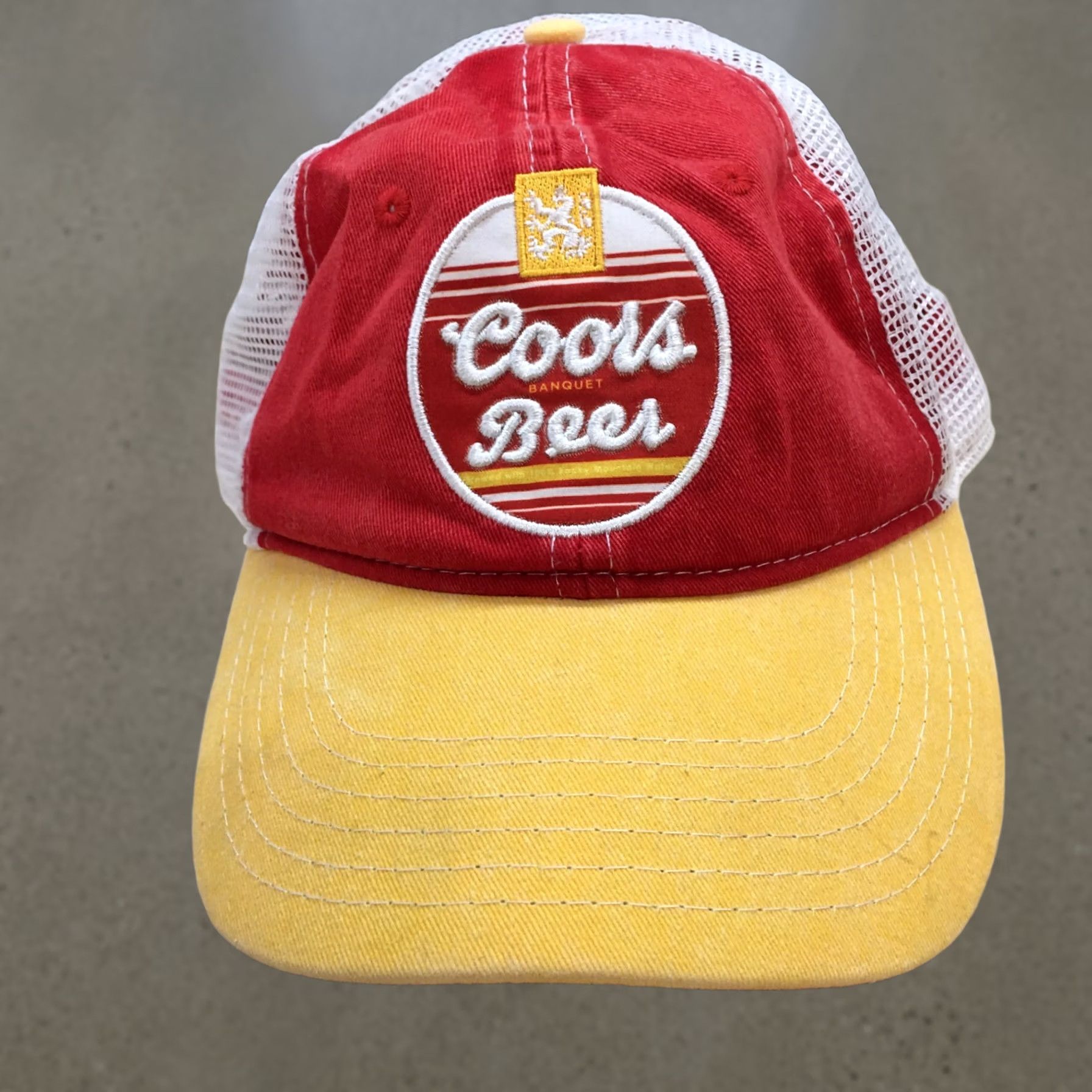 Logo 7 Coors Beer Trucker Hat Men Red Yellow OS Adjustable Embroidered Logo Size ONE SIZE - 1 Thumbnail