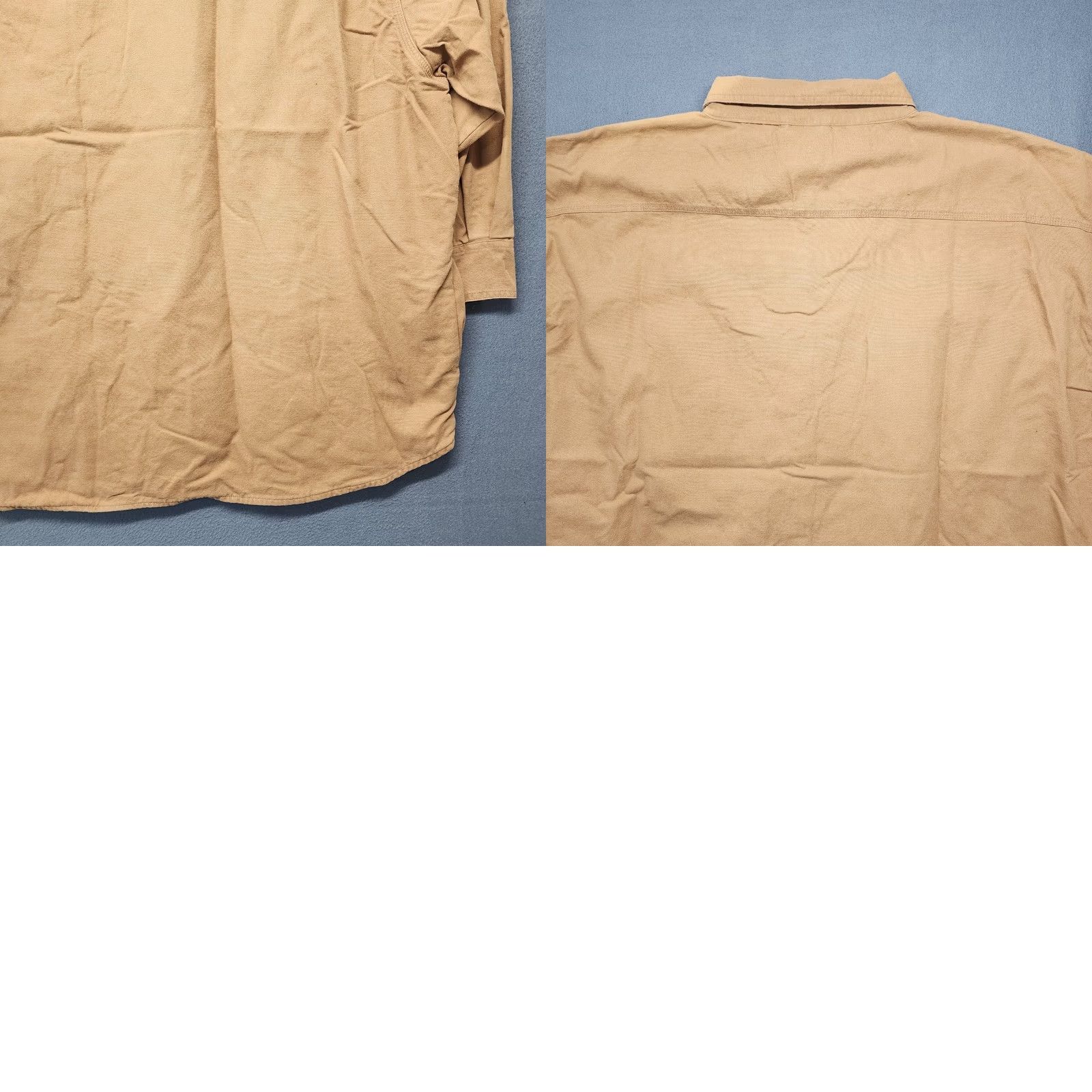 Vintage VINTAGE Cotton Works Shirt Shacket 4X Tan Snap Pockets Lightweight Flannel Lined NEW Men Long Sleeve Button-Up Collared Snap Closure Boys? Size US XXL / EU 58 / 5 - 11 Thumbnail