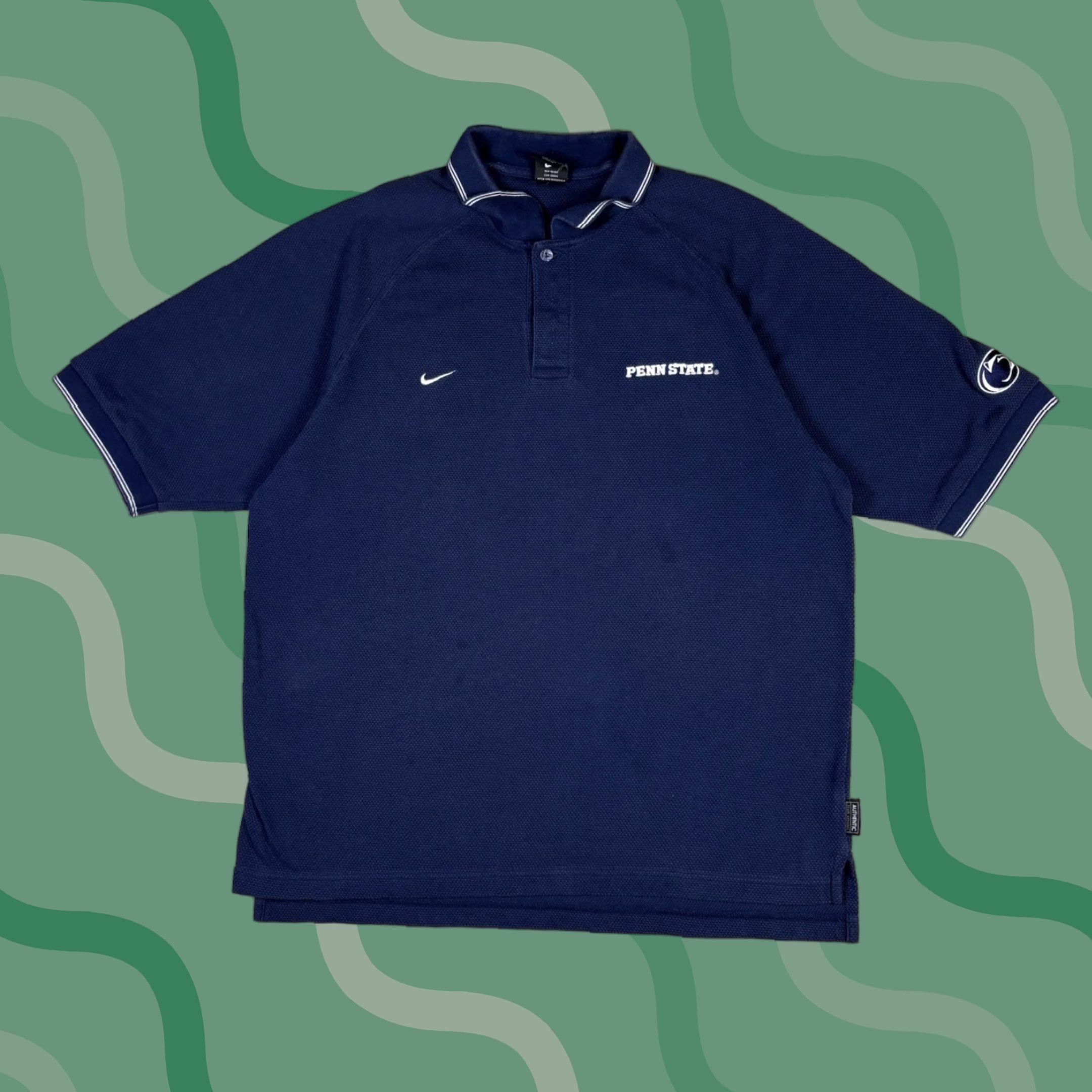 Nike VINTAGE Nike Penn State Collared Polo Shirt Embroidered 1990s Adult XL Blue Cotton Short Sleeve Sports Golf Size US XL / EU 56 / 4 - 1 Thumbnail