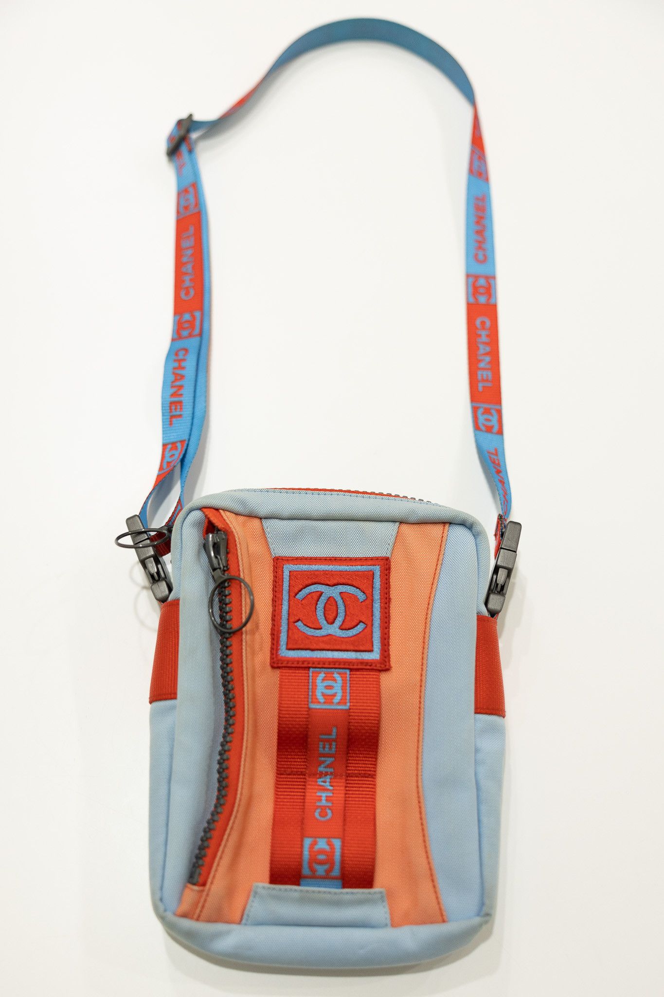 image of Archival Clothing x Chanel Vintage 2002 Chanel Sports Crossbody Bag in Blue, Men's