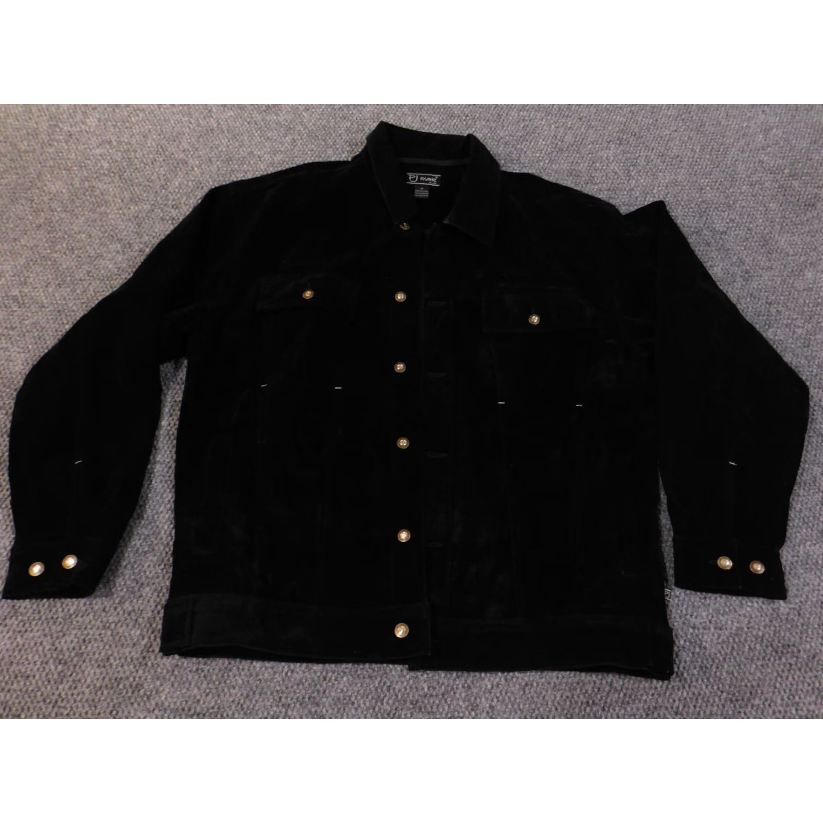 Etro PJ MARK Jacket XL Black Suede Bomber Jacket Vintage Classic Hip-Hop Mens Modern Casual/Lined Polyester Zip Mid-Length Velour Size US XL / EU 56 / 4 - 5 Thumbnail