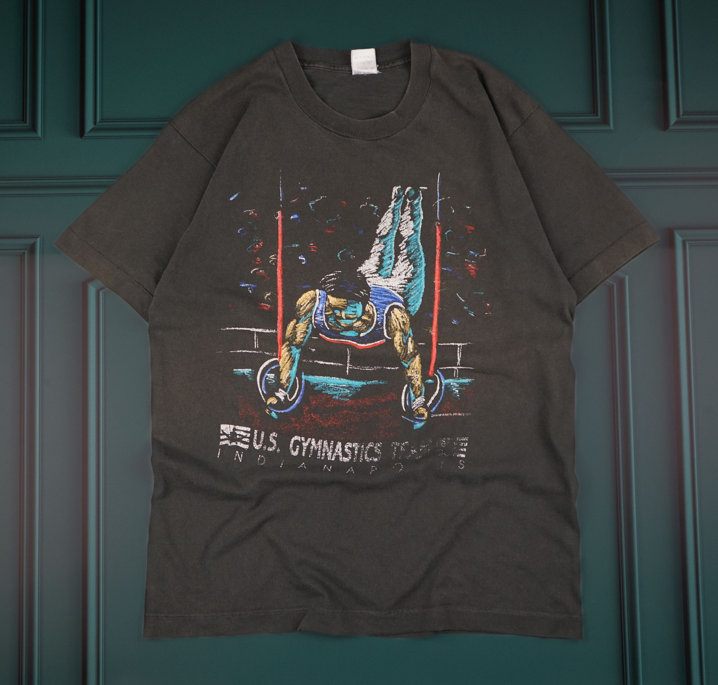 Fruit Of The Loom × Vintage Vintage 1990s USA Gymnastics Team T-Shirt Indianapolis Size US L / EU 52-54 / 3 - 1 Thumbnail