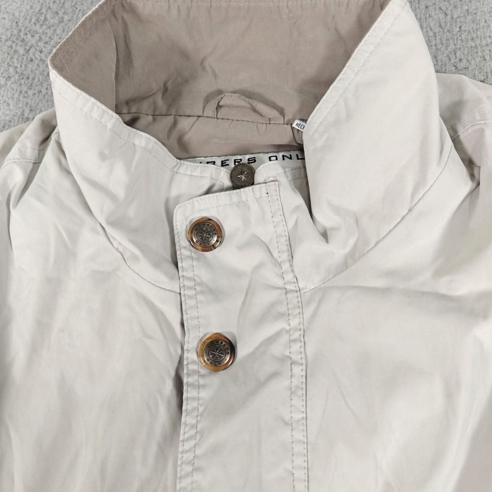 Members Only Members Only Jacket Mens Large Microfiber Full Zip Windbreaker Coat Pockets Beige Regular Size US L / EU 52-54 / 3 - 5 Thumbnail
