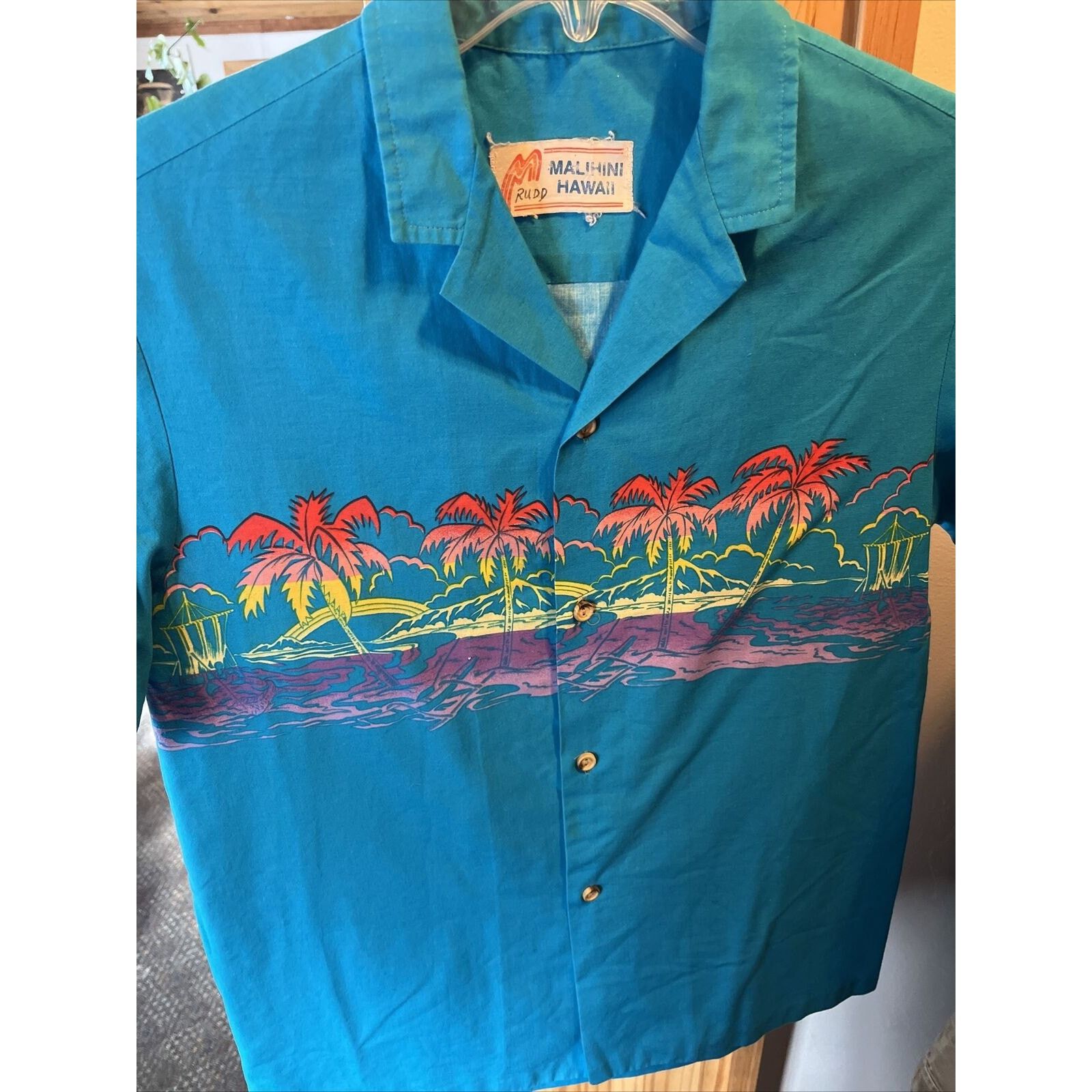 Other Malihini VTG Men M Blue Tropical Print Cotton Hawaiian Shirt Size US M / EU 48-50 / 2 - 11 Thumbnail