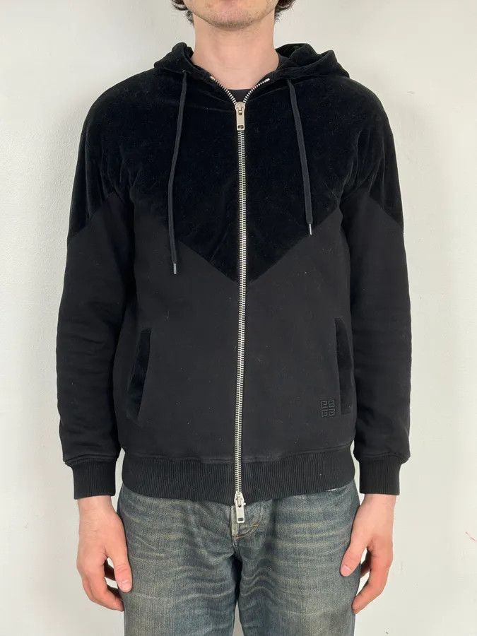 Givenchy 2010s Givenchy Black Premium Velvet Hybrid Hooded Jacket Size US M / EU 48-50 / 2 - 2 Thumbnail