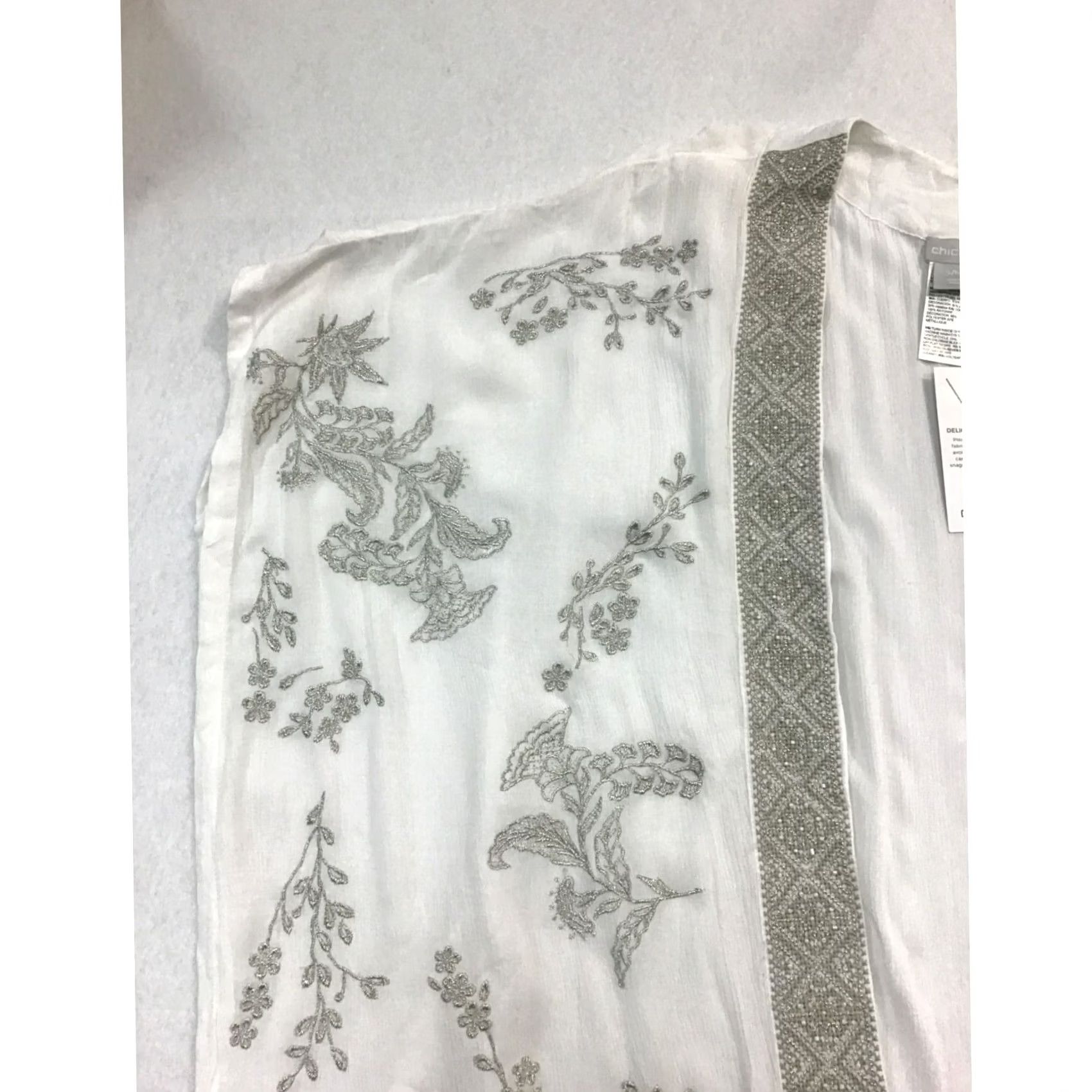 Vintage VINTAGE Women’s Beautiful Embroidered Ruana #1589 Sweater Small White Chicos Embroidered Pullover Women Girls Size S / US 4 / IT 40 - 3 Thumbnail