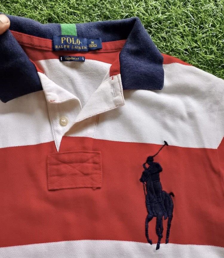 Polo Ralph Lauren × Ralph Lauren Vintage Polo Ralph Lauren Big Log Striped Polos Size US M / EU 48-50 / 2 - 2 Thumbnail