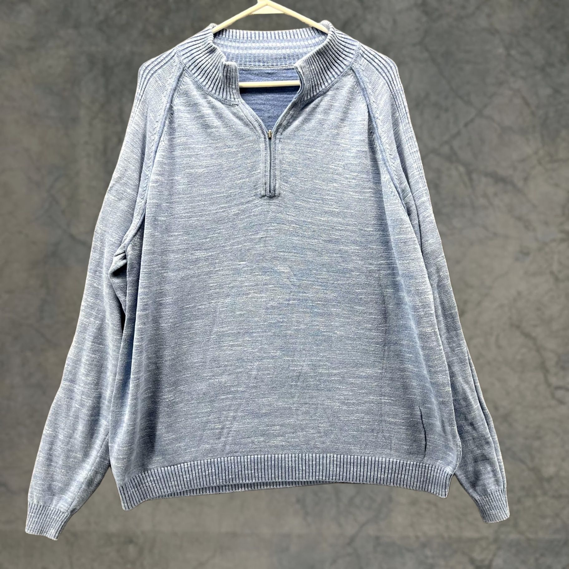 Tommy Bahama VINTAGE Tommy Bahama Sweater Mens L Blue 1/4 Zip Mock Neck Pullover Knit Reversible Size US L / EU 52-54 / 3 - 1 Thumbnail