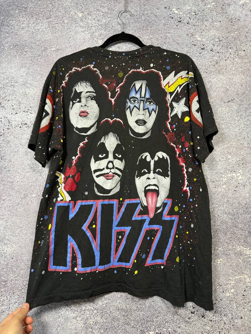 Band Tees × Hanes 1992 Vintage KISS T-Shirt Faces AOP Hanes Winterland Concert Size US L / EU 52-54 / 3 - 20 Thumbnail