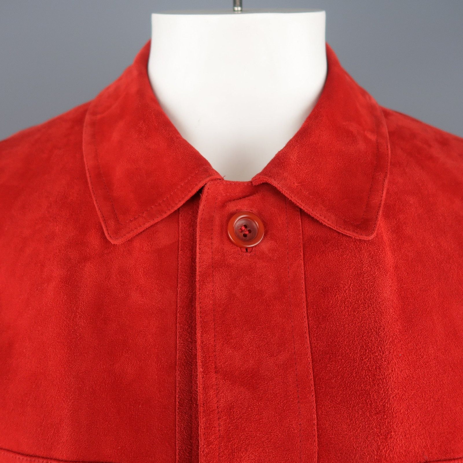Valstar VALSTAR 42 Red Suede Four Pocket Drawstring Waist Coat Size US L / EU 52-54 / 3 - 2 Thumbnail