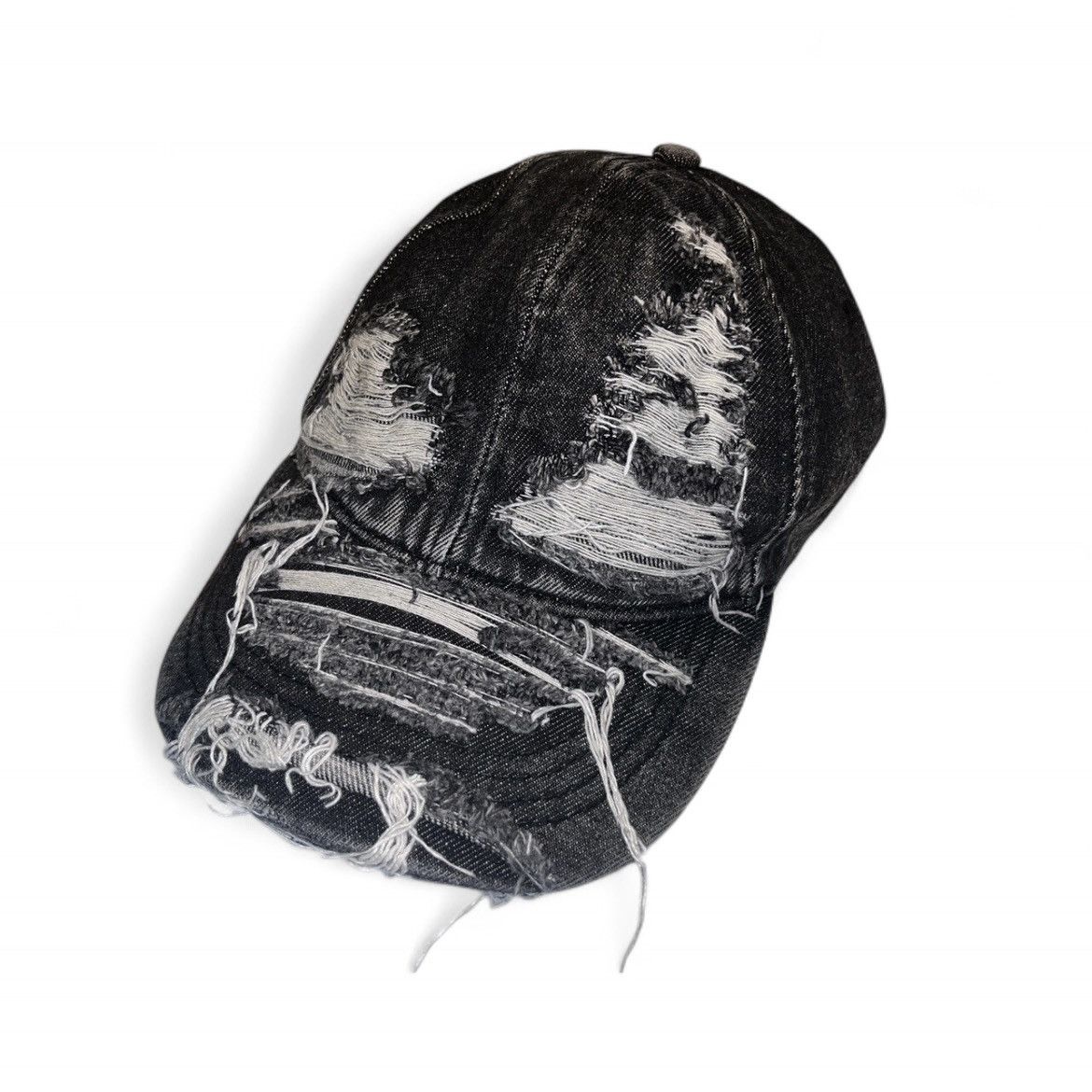 Japanese Brand Denim Black Ripped Streetwear Vintage baseball cap Size ONE SIZE - 1 Thumbnail