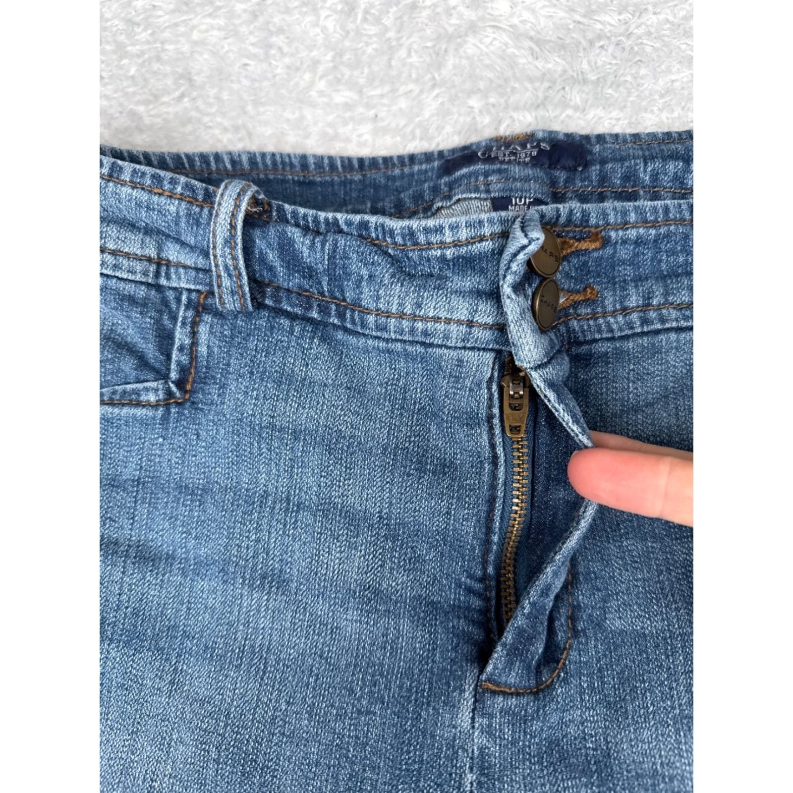 Chaps Chaps Jeans Women 10P Petite 29x20 Blue Denim Capri Crop Mid Rise Cotton Blend Size 32" / US 10 / IT 46 - 5 Thumbnail