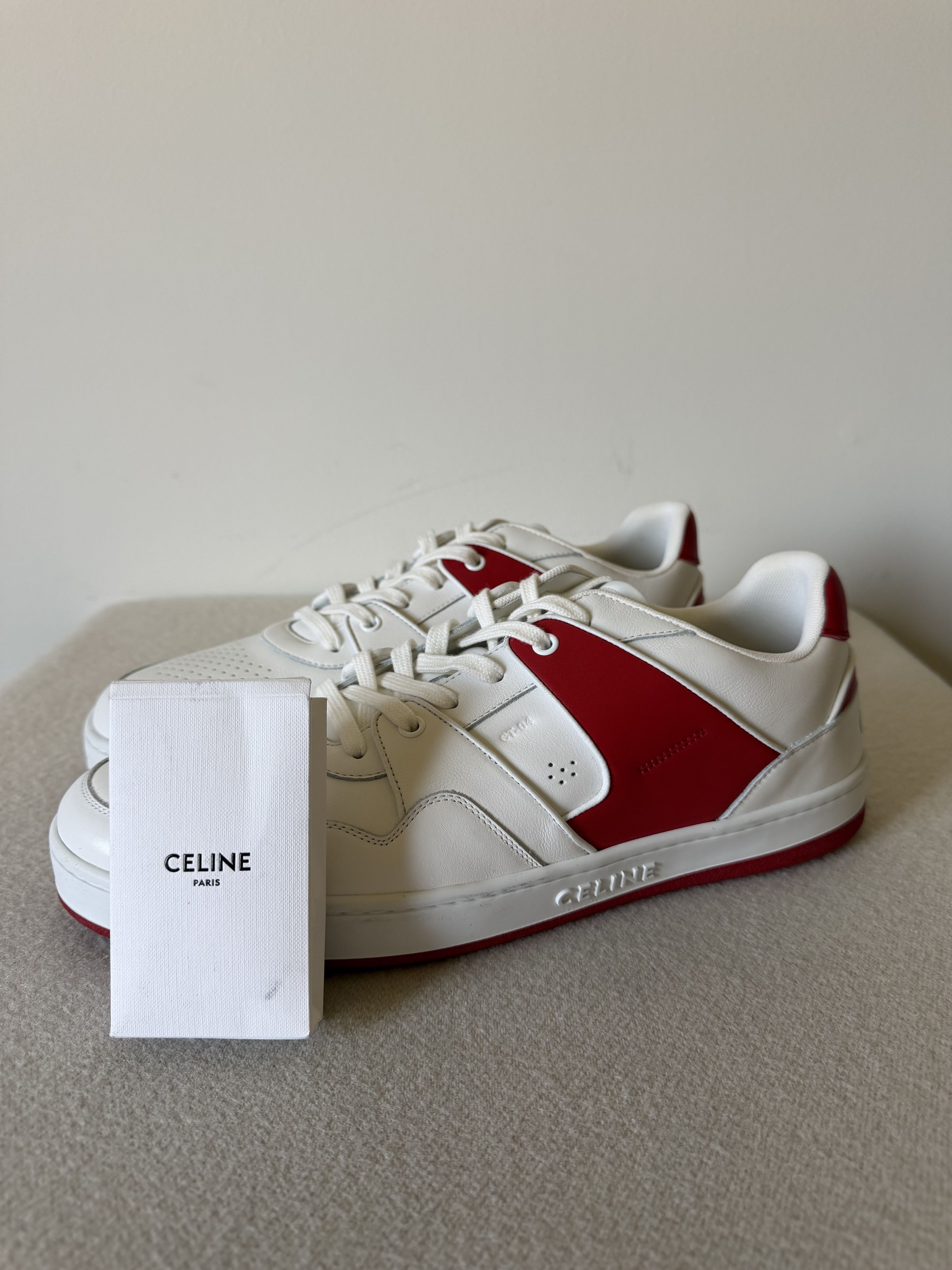 Celine Celine CT-04 Lace Up Sneakers in White Red Size US 13 / EU 46 - 7 Thumbnail