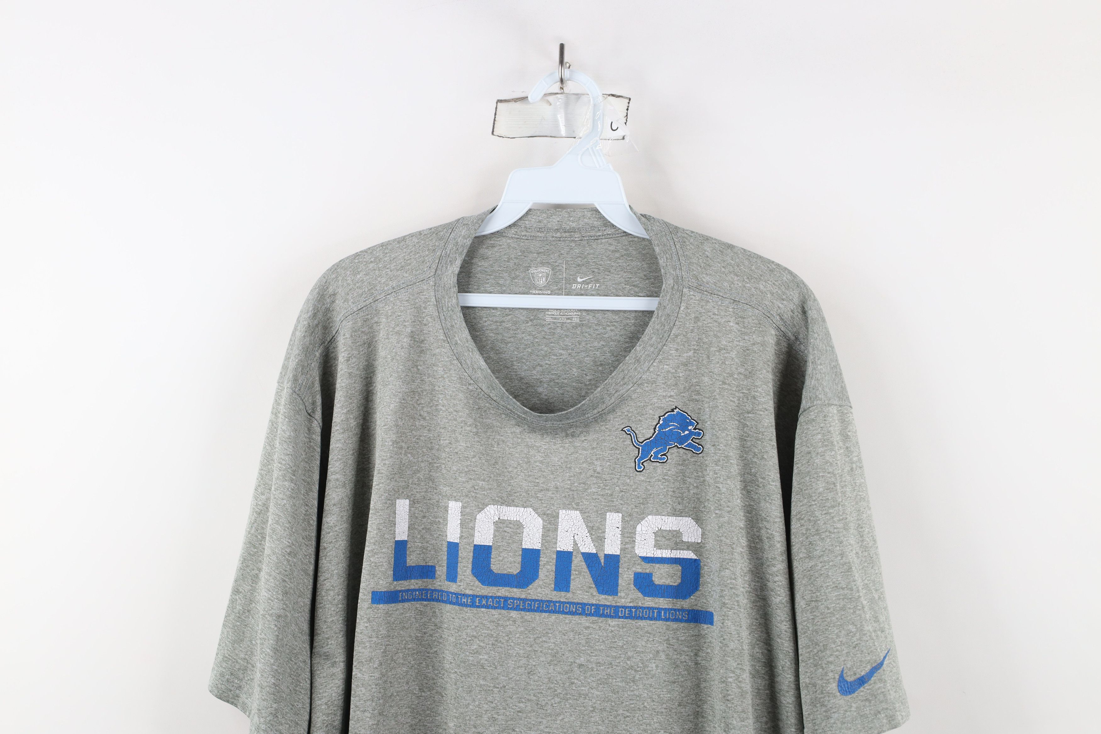Nike × Vintage Nike NFL Detroit Lions Football Short Sleeve T-Shirt Gray Size US XXL / EU 58 / 5 - 2 Thumbnail