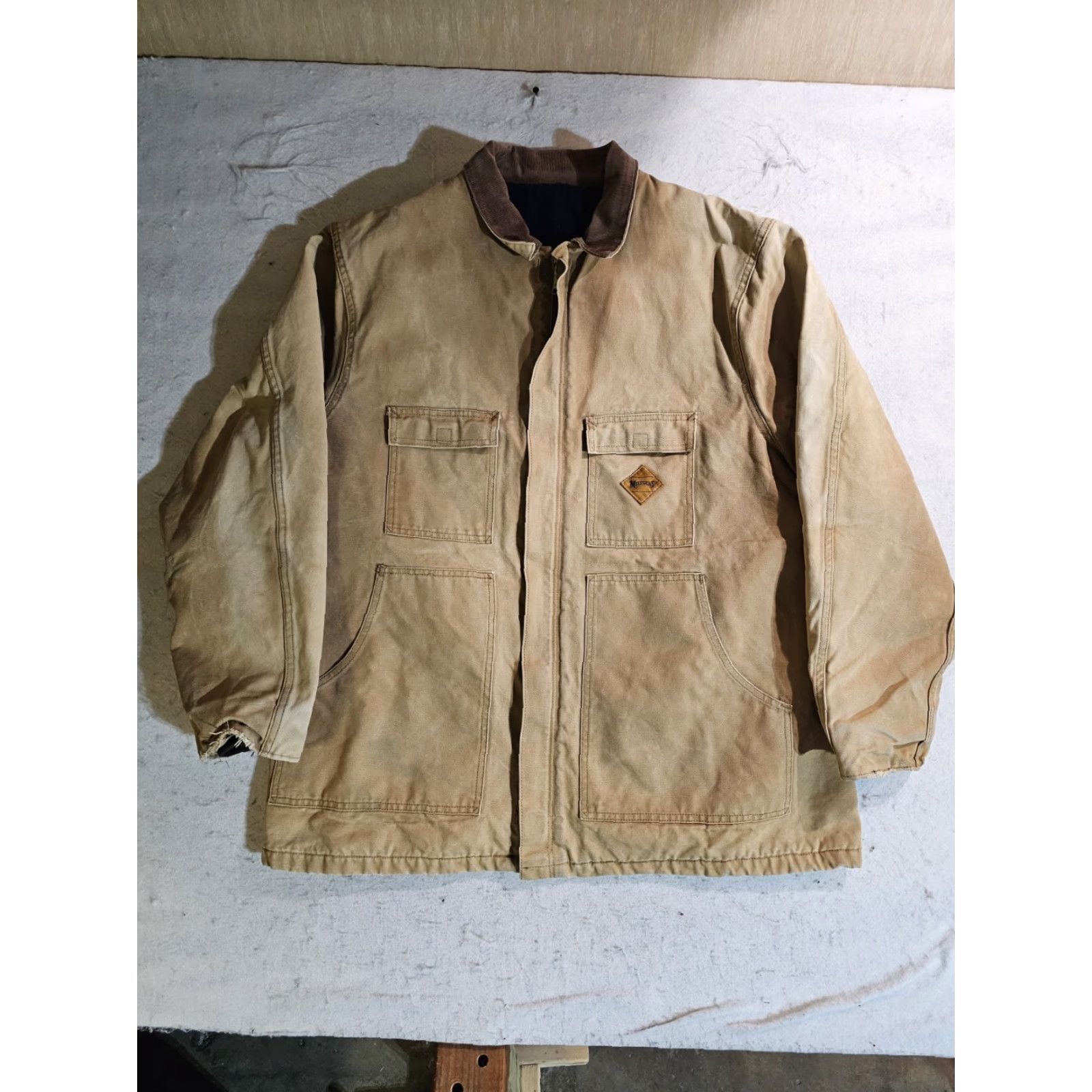 Carhartt VINTAGE Carhartt Muleskins Jacket Brown Blanket Lined Detroit Jacket Mens 2XL Bomber Jacket Wool Lining Canvas Cotton 90s Outdoor Workwear Mens Size US XXL / EU 58 / 5 - 7 Thumbnail