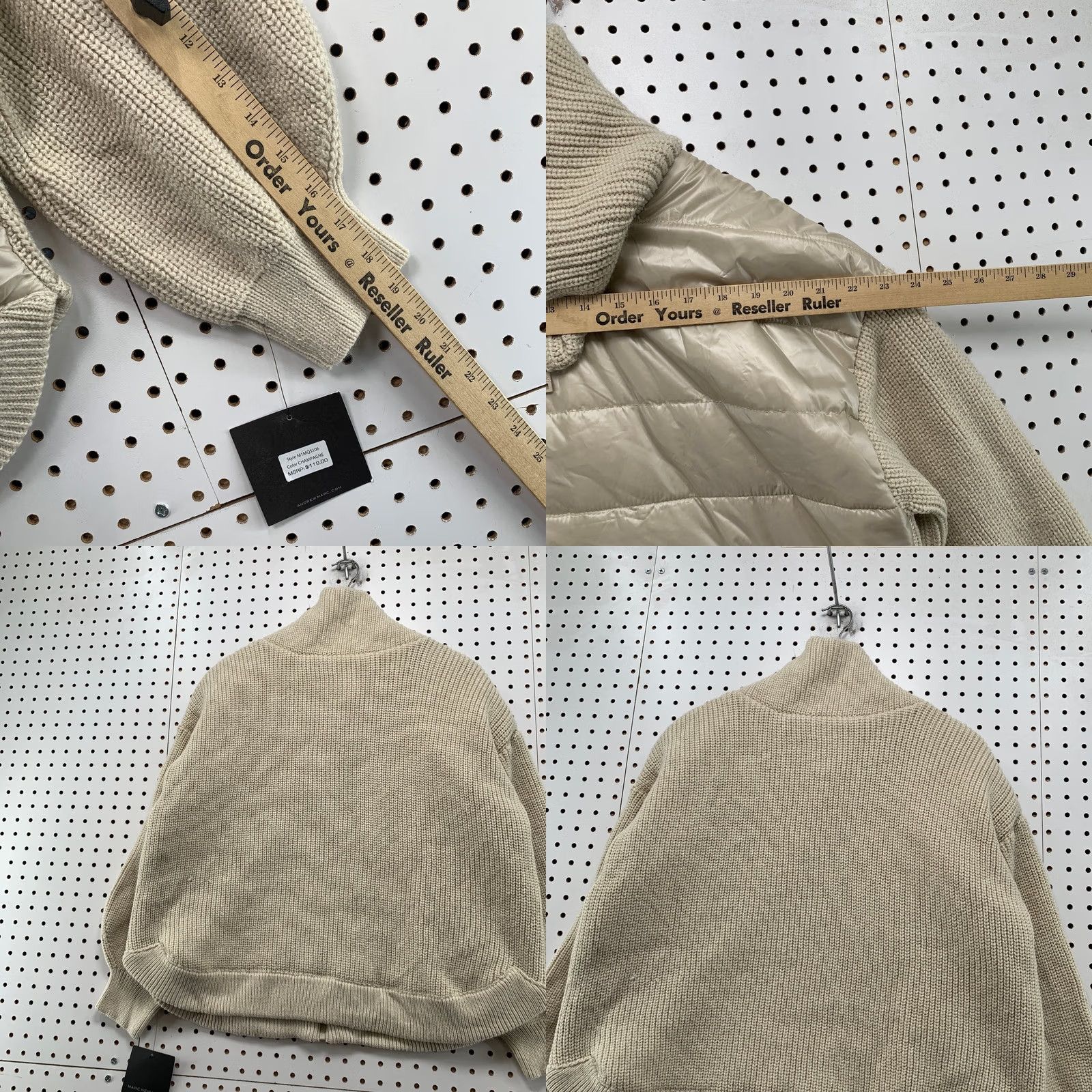 Vintage Marc New York Puffer Jacket Womens XL Beige Knit Collar Sleeves NWT Size XL / US 12-14 / IT 48-50 - 10 Thumbnail