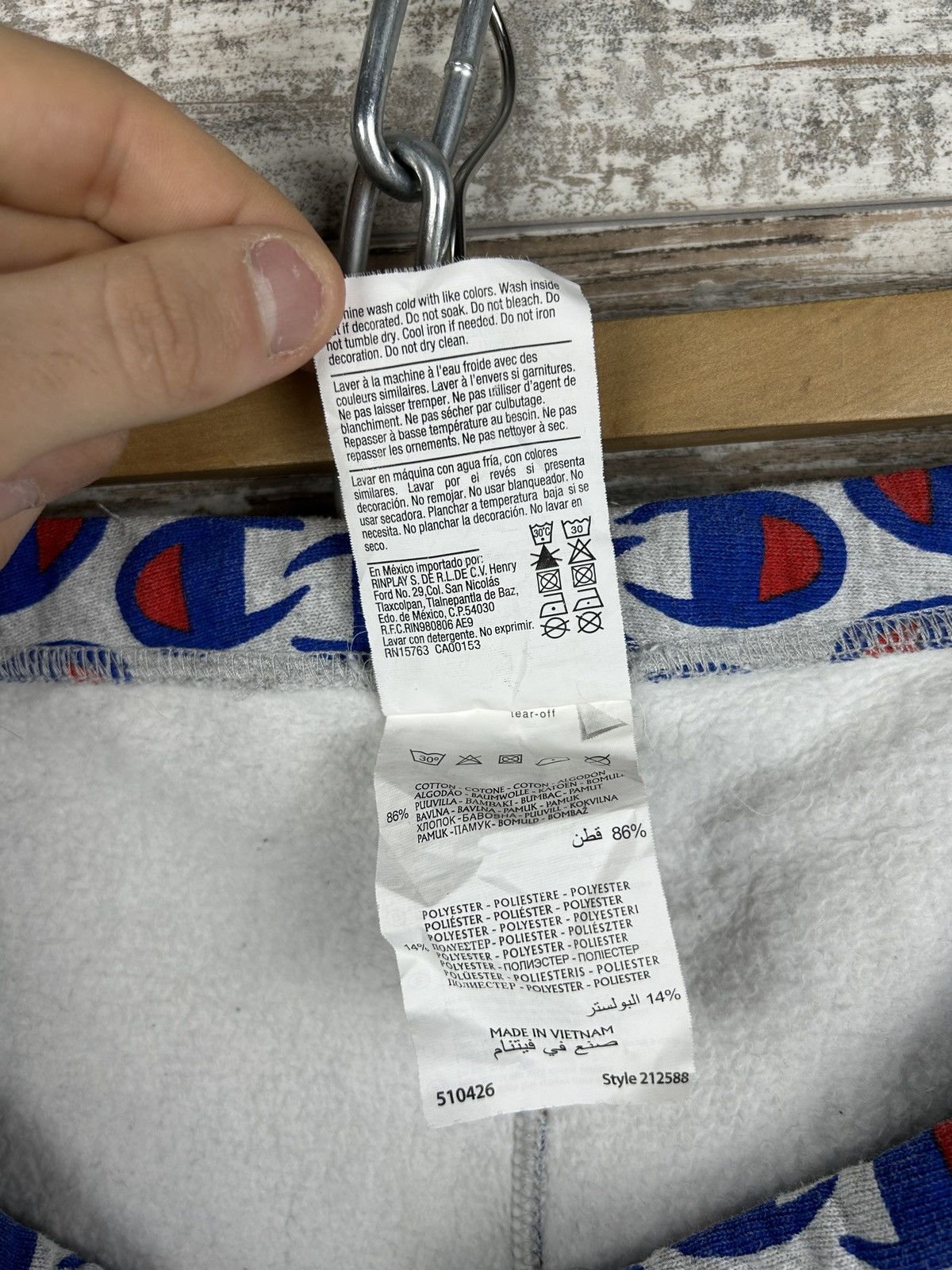 Champion × Vintage Mens Vintage Champion Monogram Sweatpants Reverse Weave Warm Size US 34 / EU 50 - 12 Thumbnail