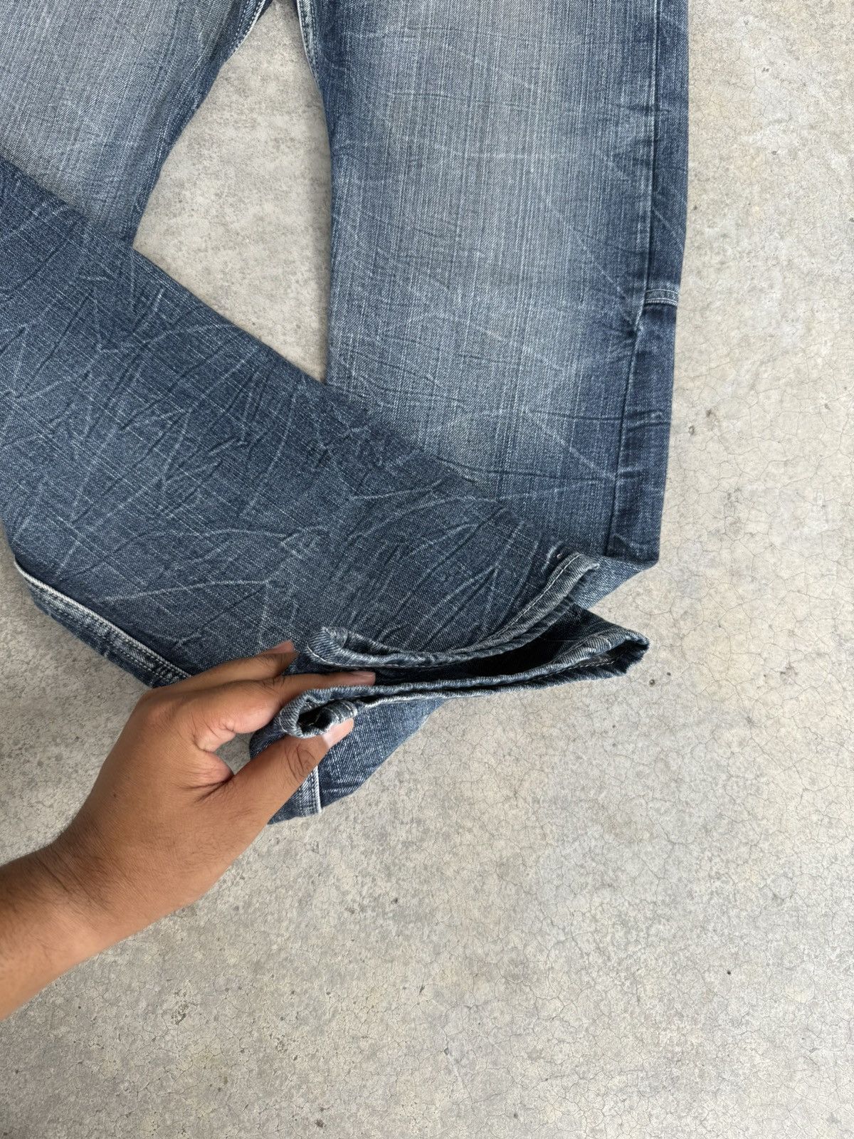 Japanese Brand Japanese Double Waist Dominate Embroidered Distressed Jeans Size US 33 - 15 Thumbnail