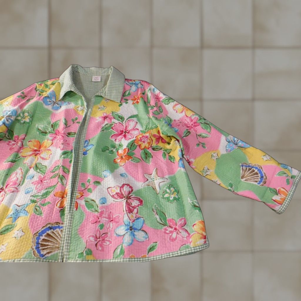 Vintage **Alfred Dunner Green Floral Women's Plus Size Casual Jacket** User: Alfred Dunner Green Floral Women's Plus Size Casual Jacket Size 3XL / US 20-22 - 1 Thumbnail