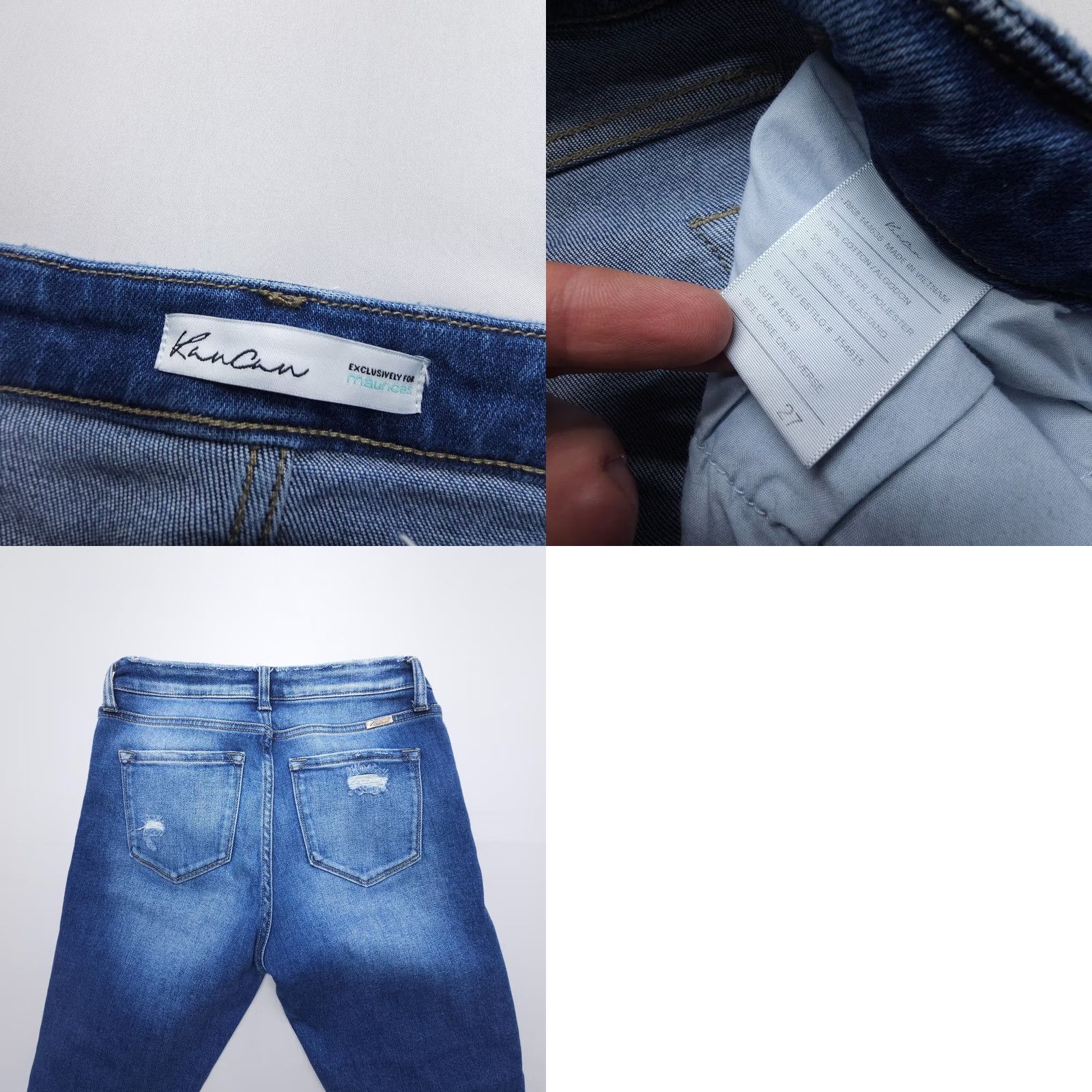 Vintage KanCan Jeans Straight High Rise Distressed Dark Wash 27 Blue Womens Regular 5-Pocket Denim Skinny? Size 27" / US 4 / IT 40 - 8 Thumbnail