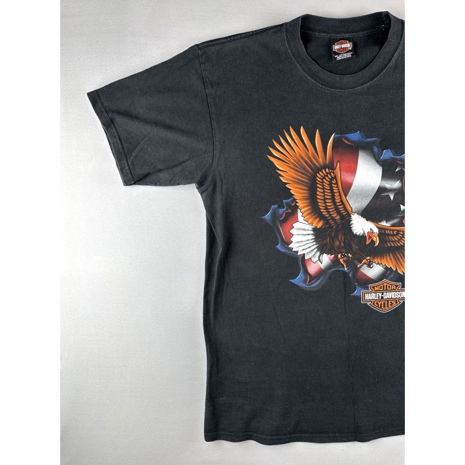 Harley Davidson VINTAGE 2004 Harley Davidson T-Shirt Black L Al Muth Eagle Flag Mens Size US L / EU 52-54 / 3 - 2 Thumbnail