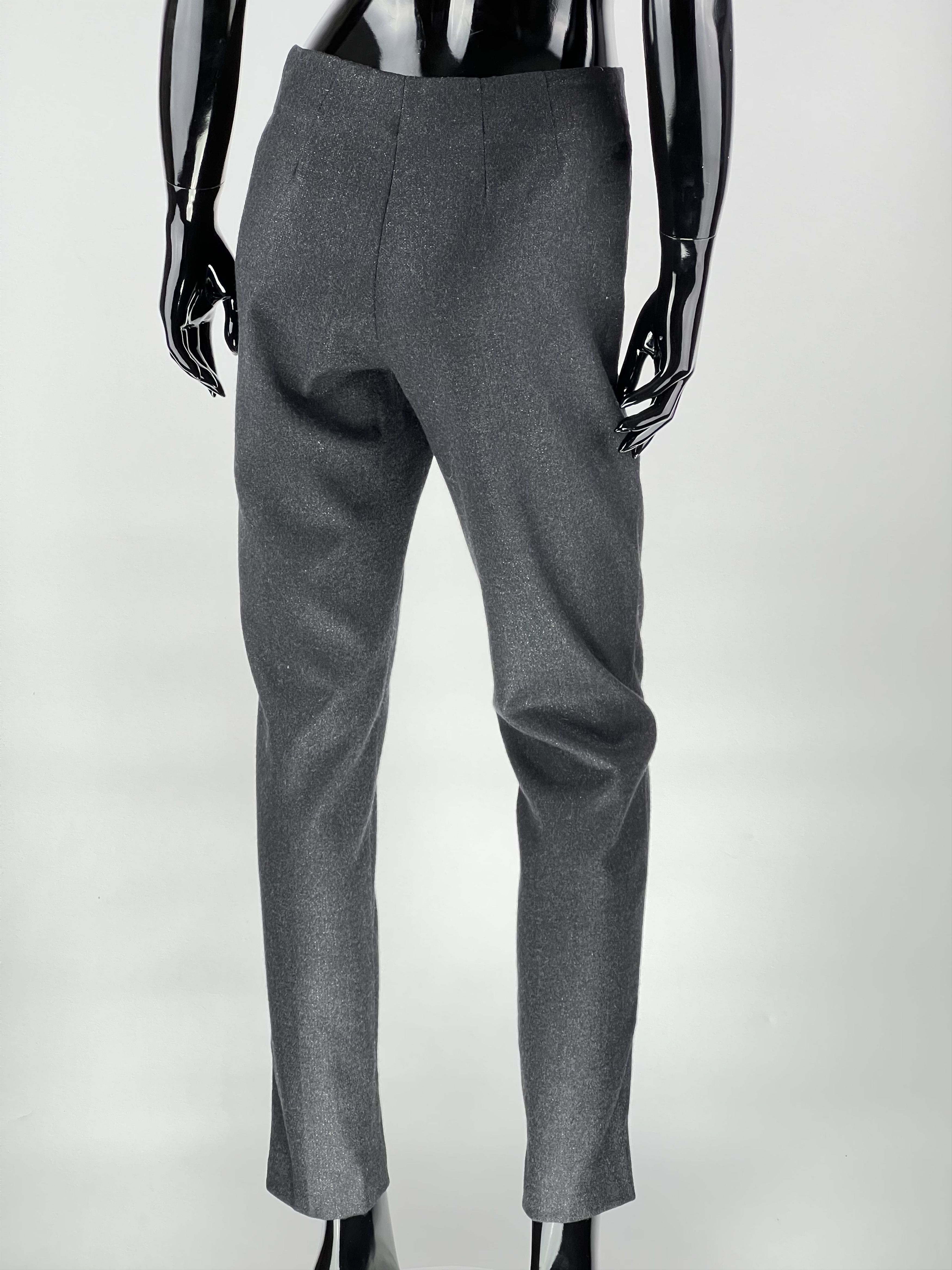 Brunello Cucinelli Brunello Cucinelli Womens Gray Wool Trousers Pants Size IT40 Size 27" / US 4 / IT 40 - 3 Thumbnail