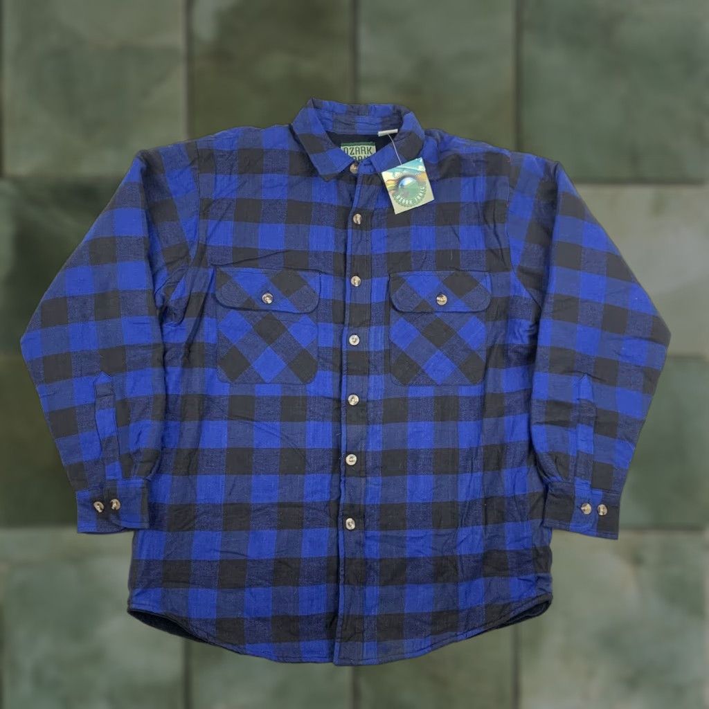 Vintage VINTAGE Ozark Trail Fleece Lined Flannel Shirt Mens Adult Medium Blue Plaid 90s Y2K Outdoor Casual Size US M / EU 48-50 / 2 - 1 Thumbnail